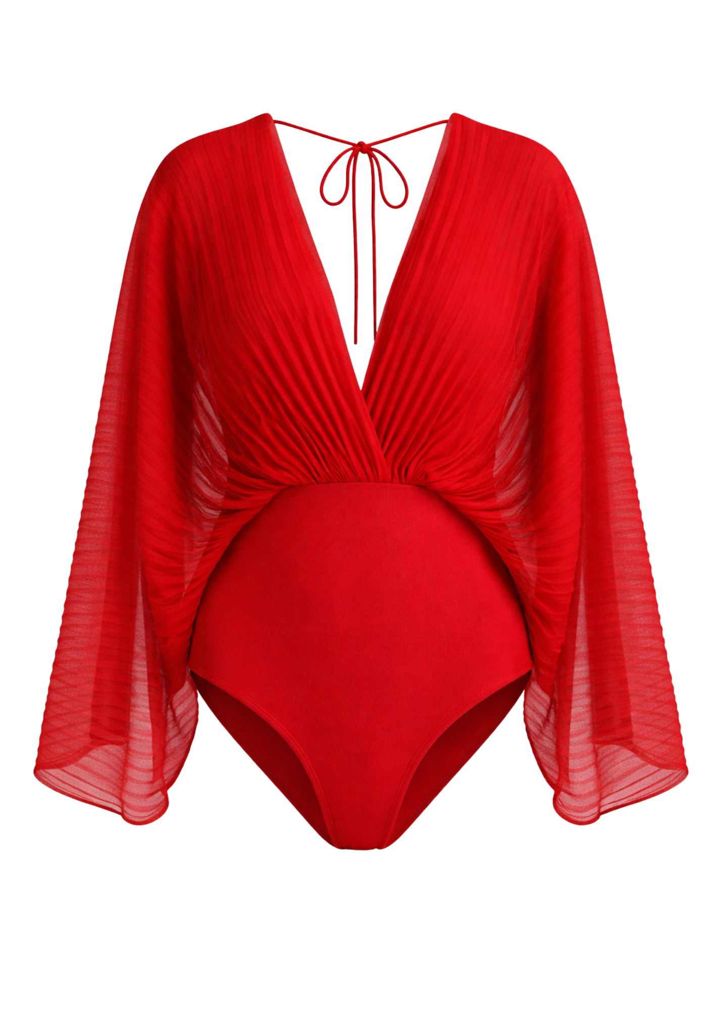 long sleeve pleats bodysuit