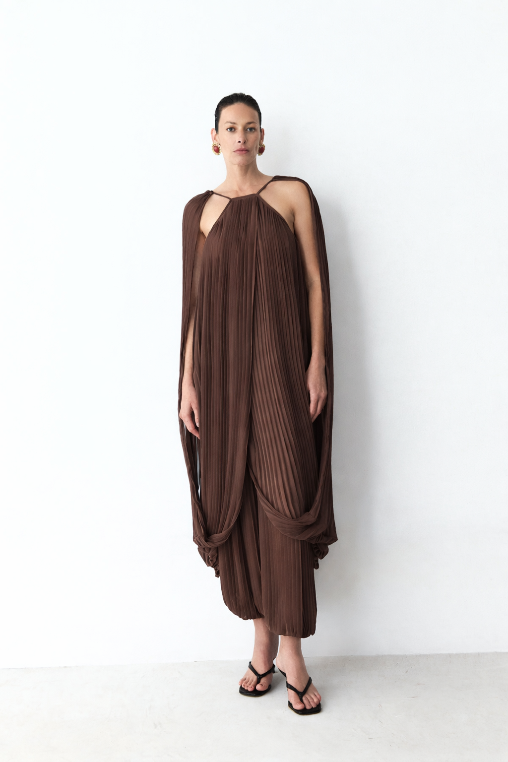 chocolate pleat pants