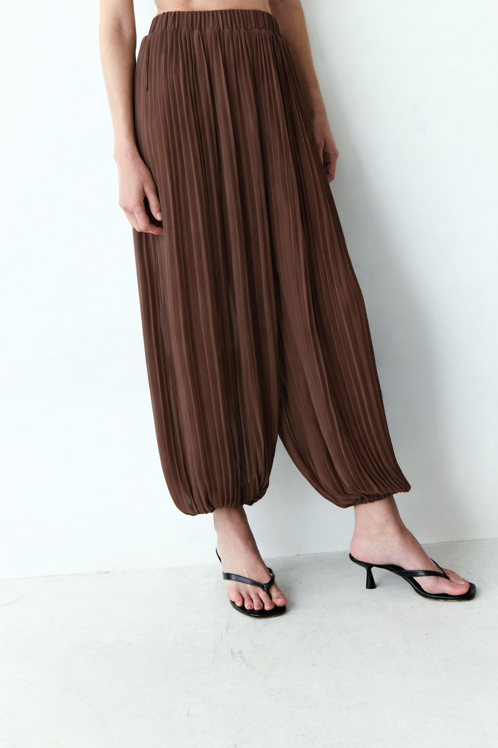 chocolate pleat pants