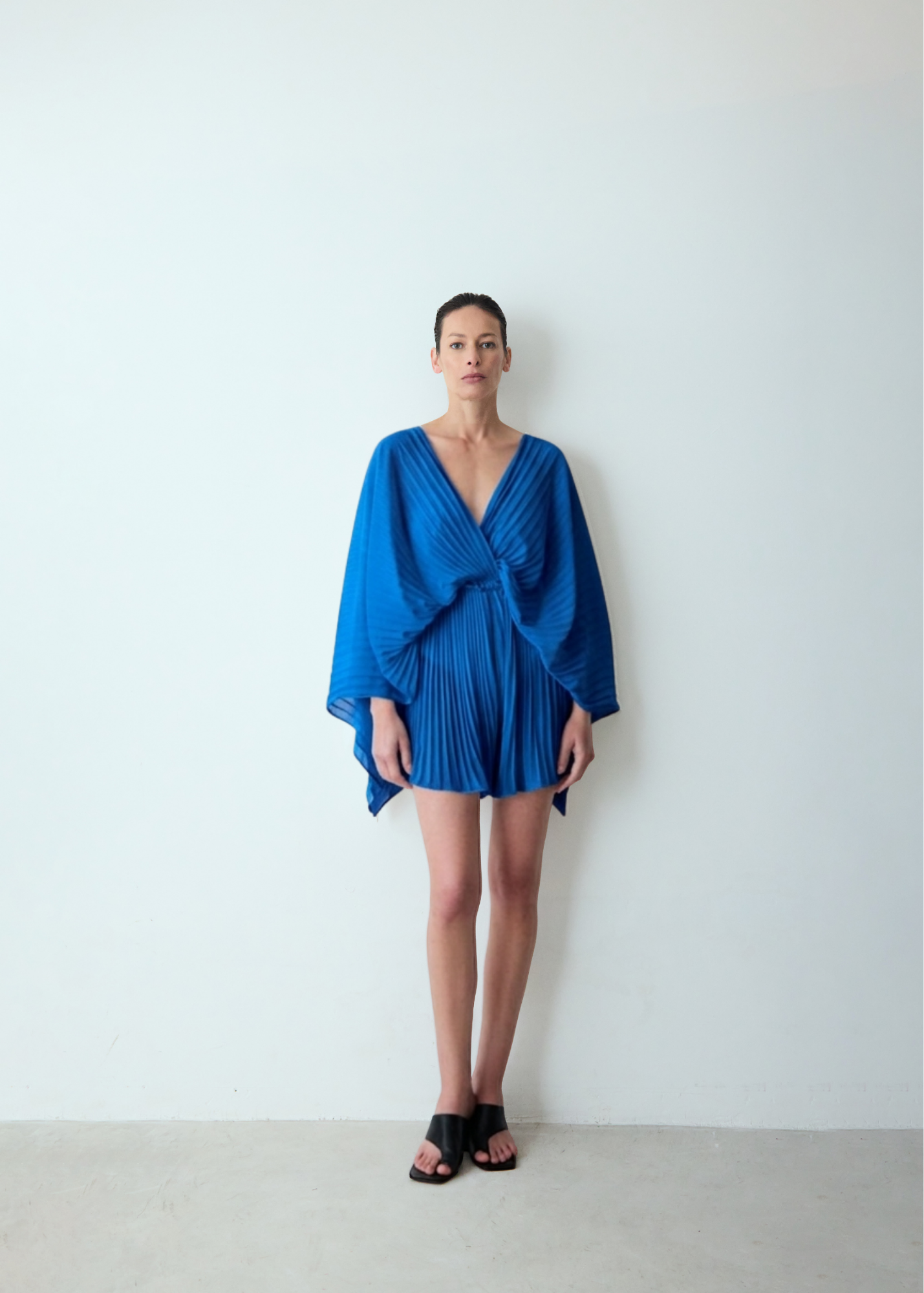 short pleats frevo azul