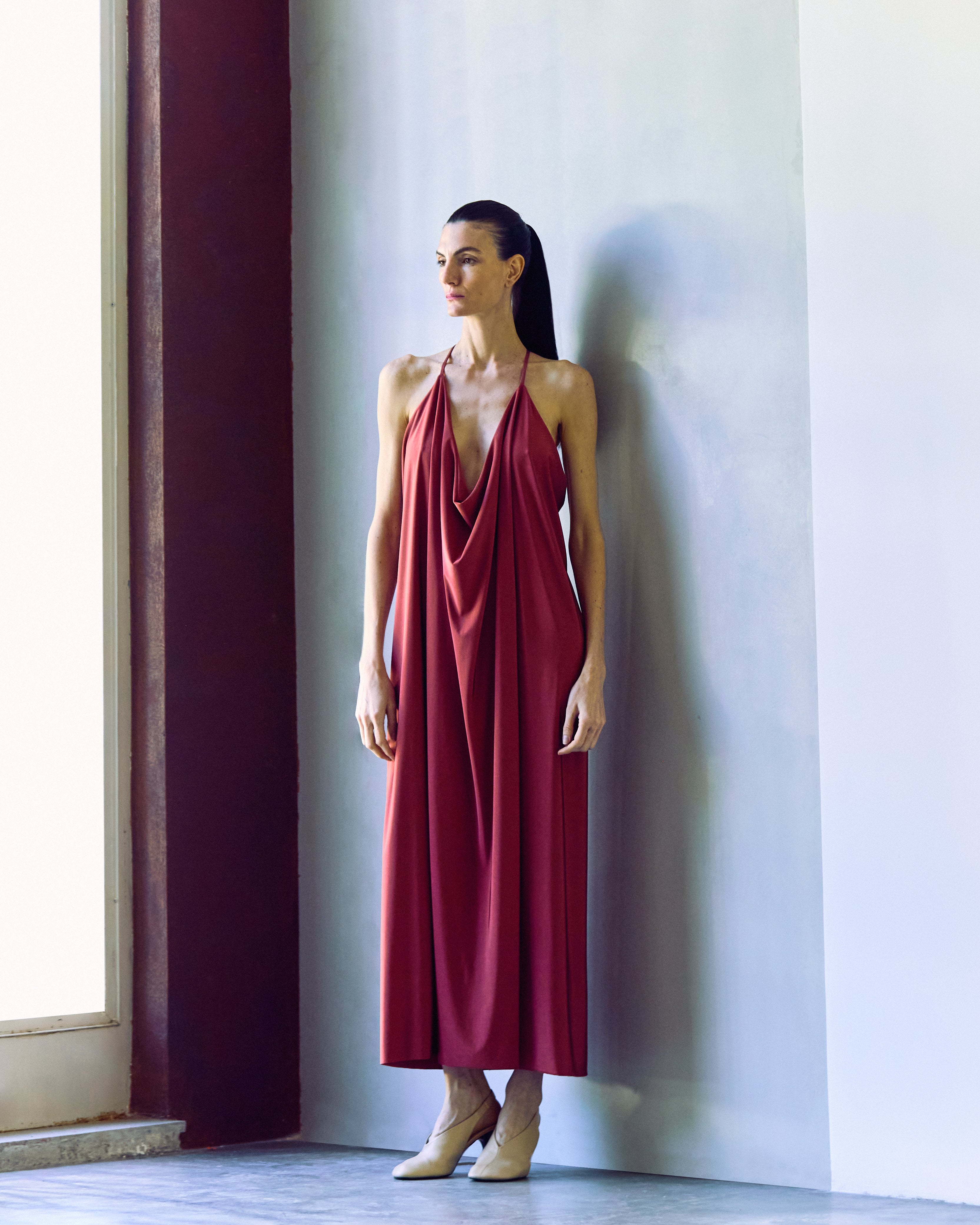 vestido alga terracota