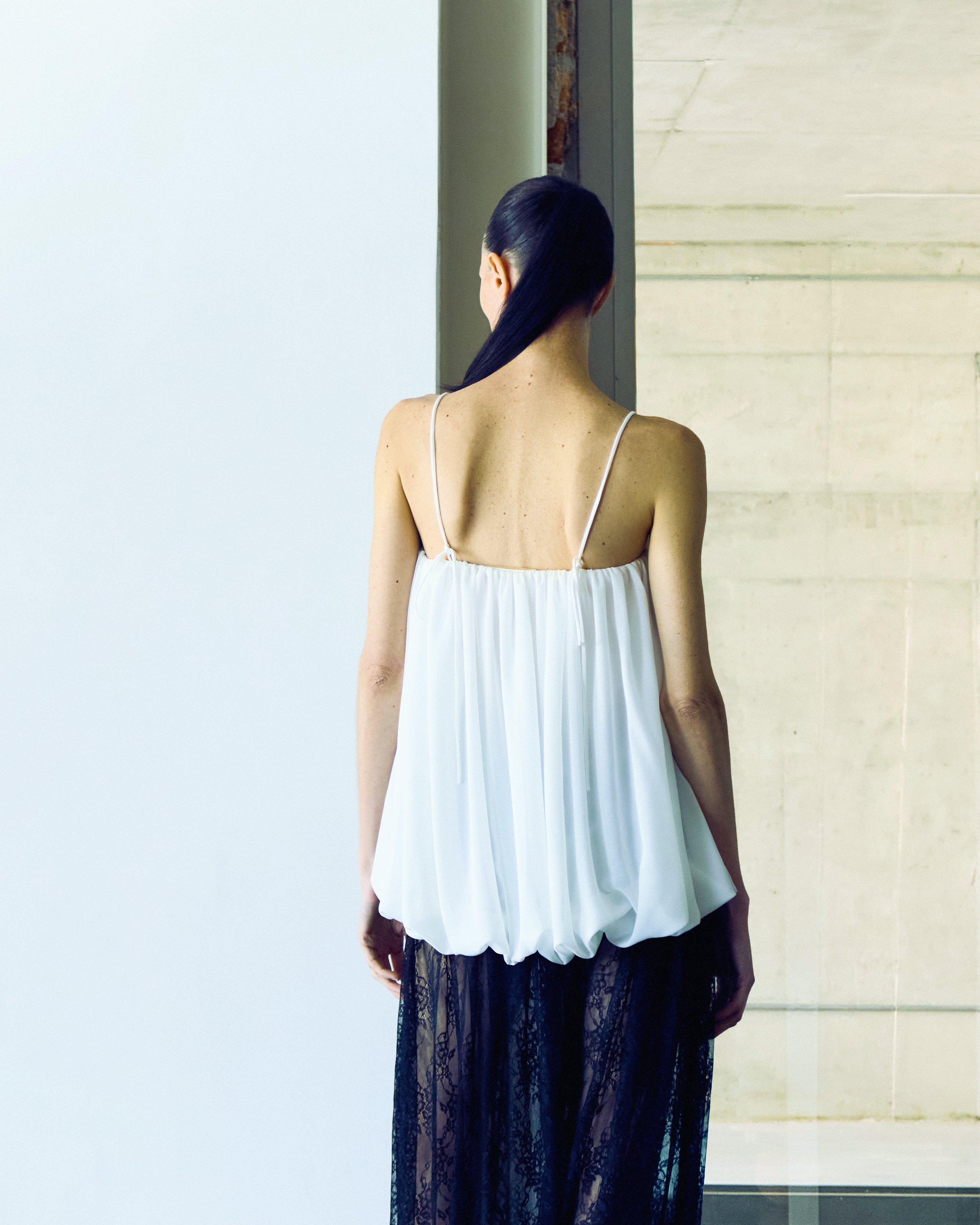 blusa balonê off white