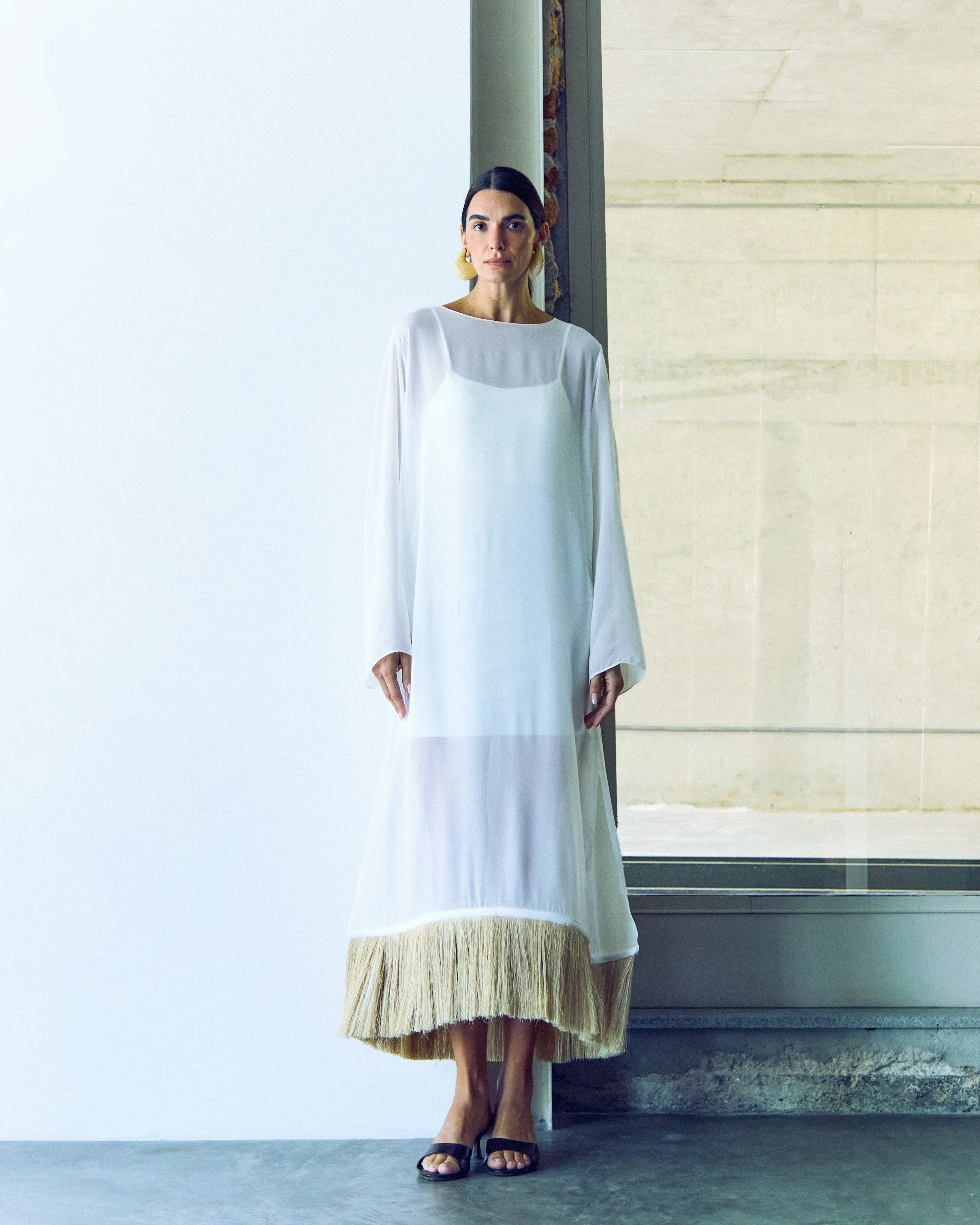 vestido paleas com mangas