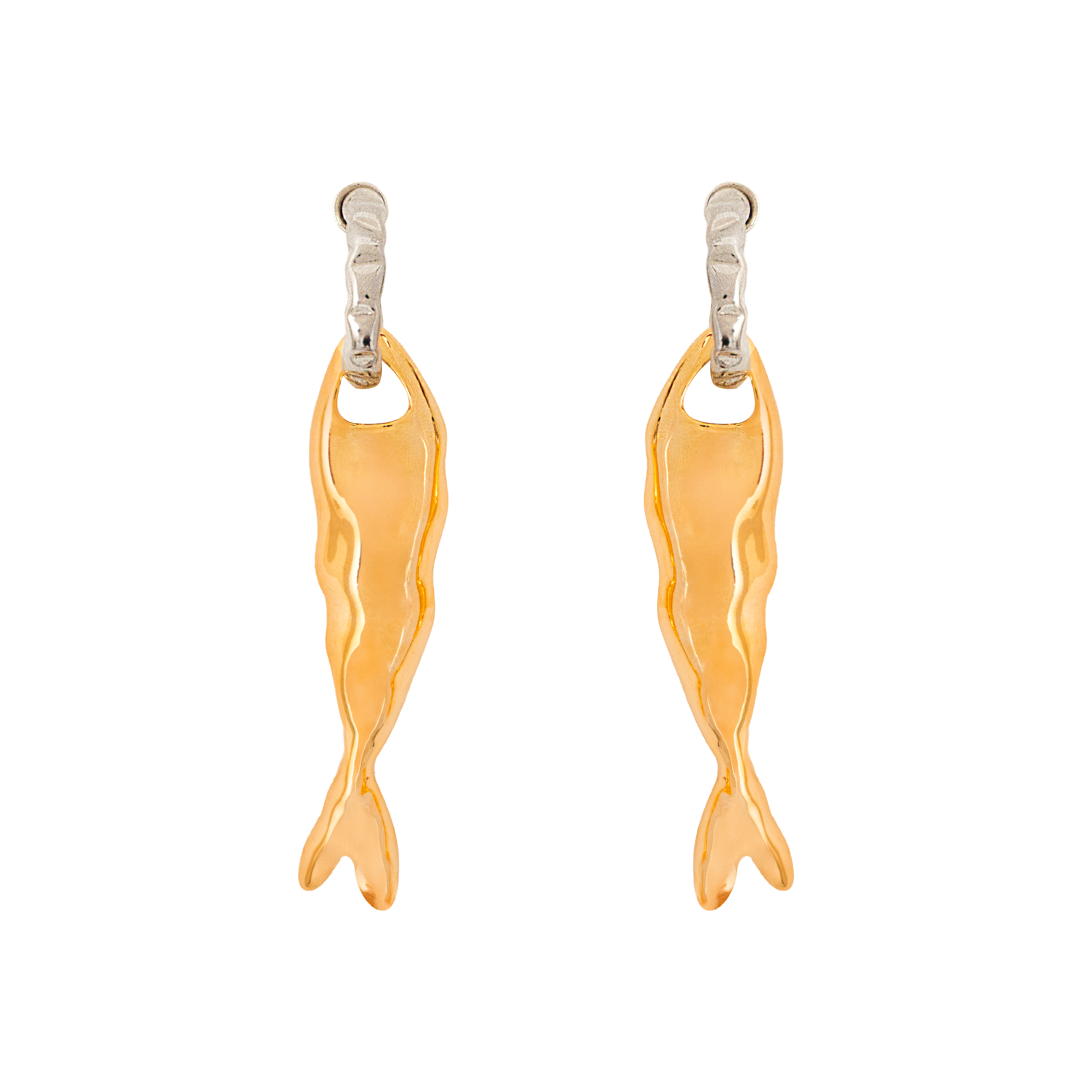 Argola Peixe Ouro Prata