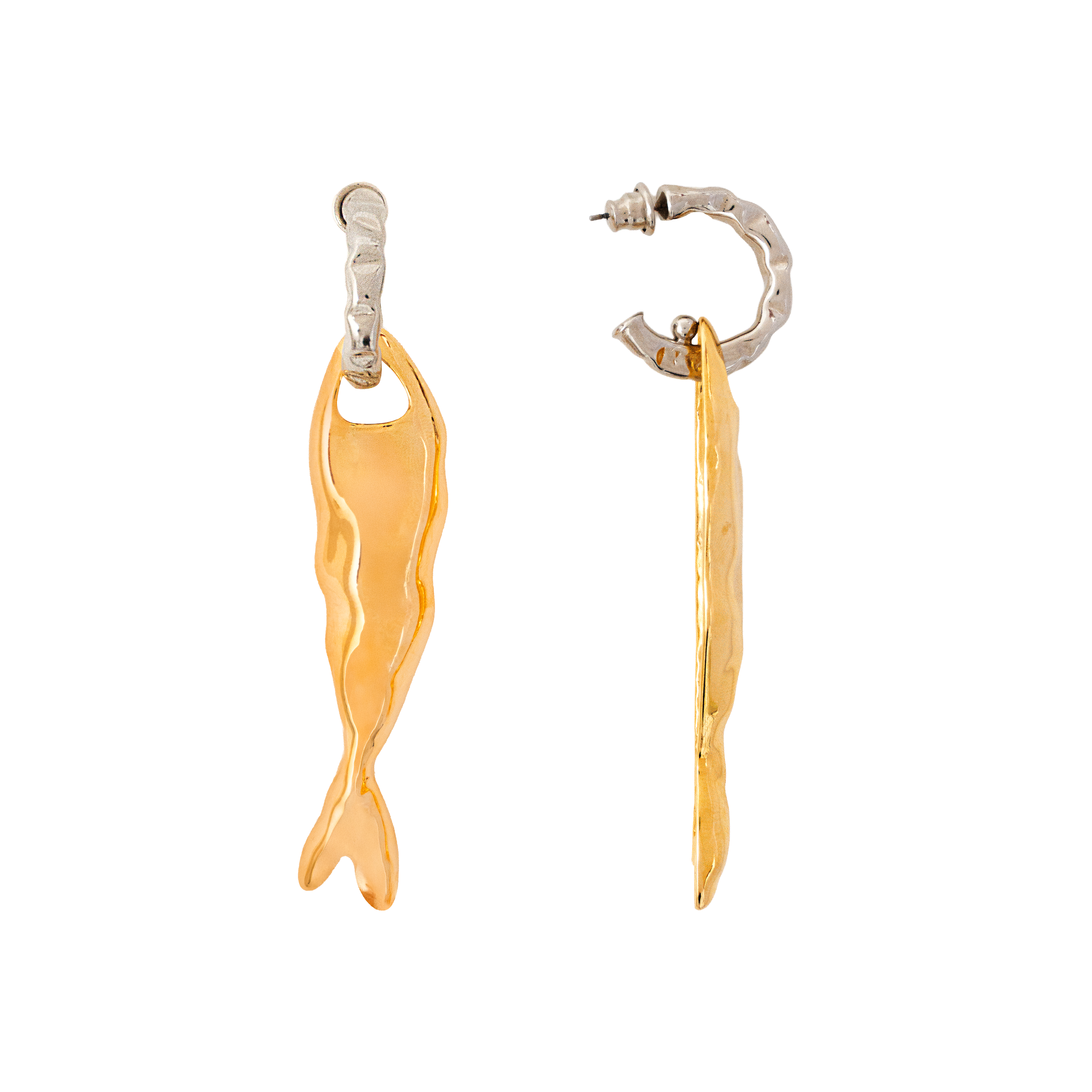 Argola Peixe Ouro Prata