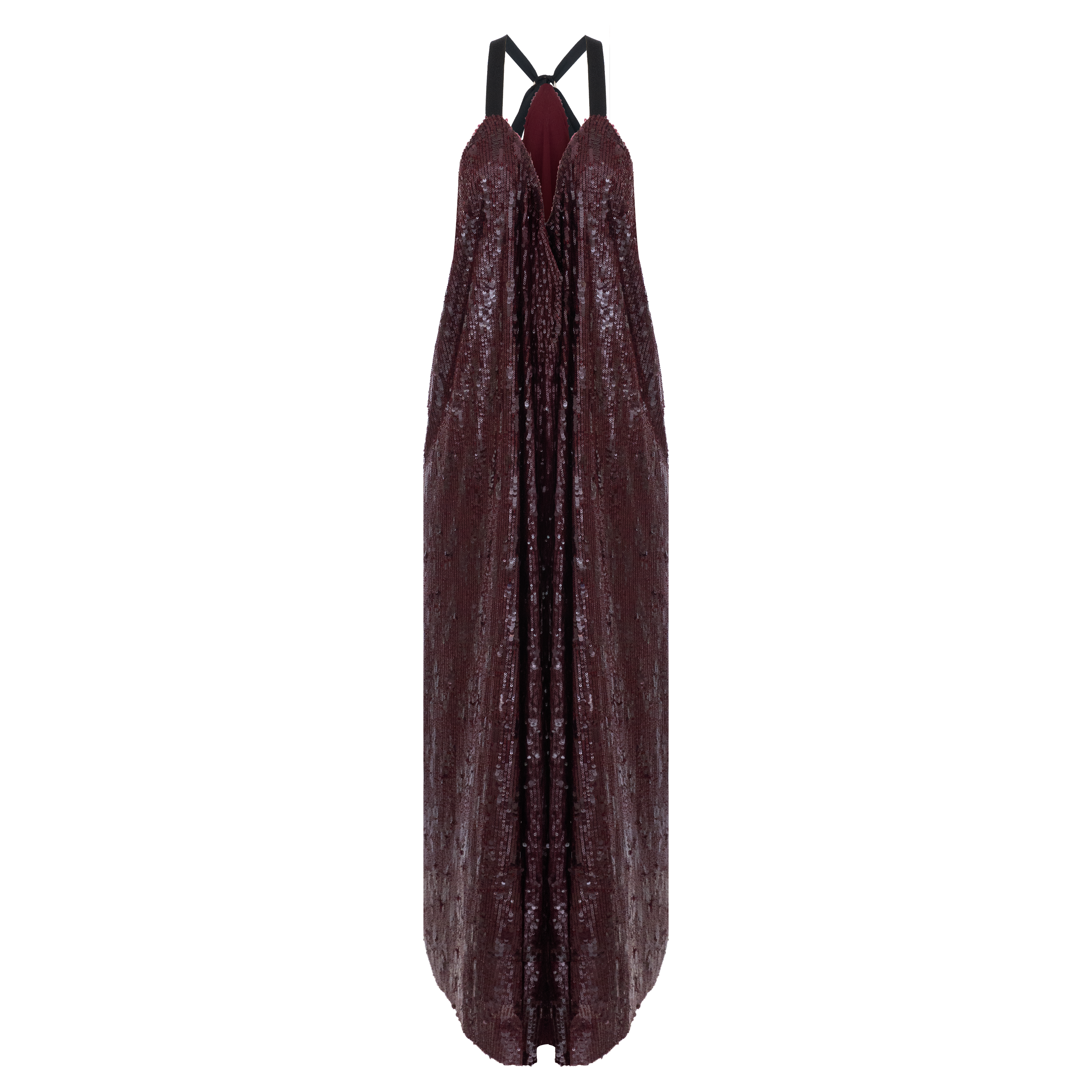 vestido alga paetê marsala