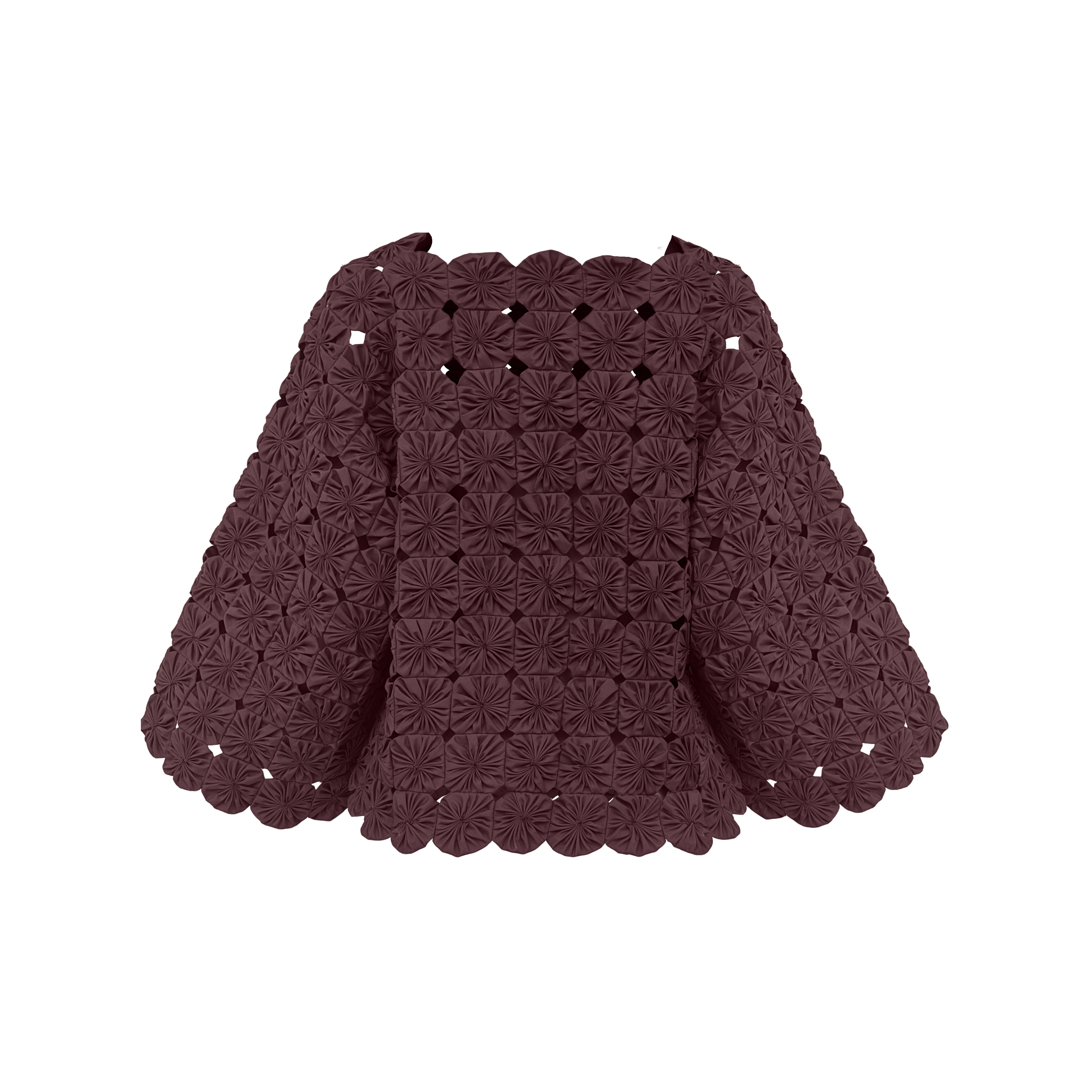 blusa fuxico marrom