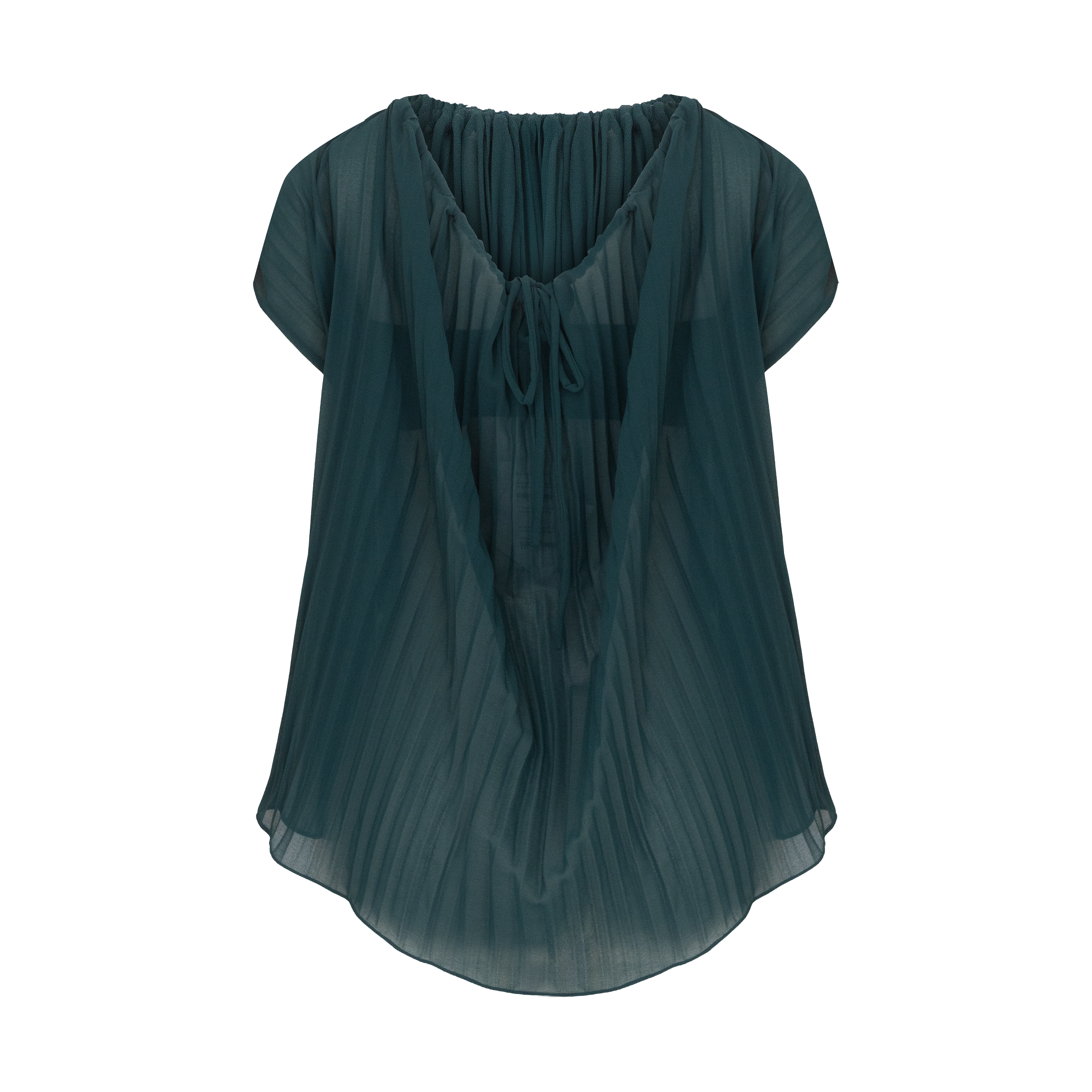blusa sem mangas pleats verde campo