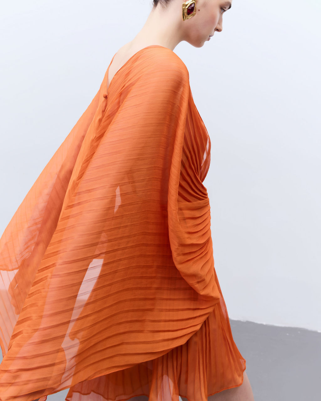 short pleats frevo laranja