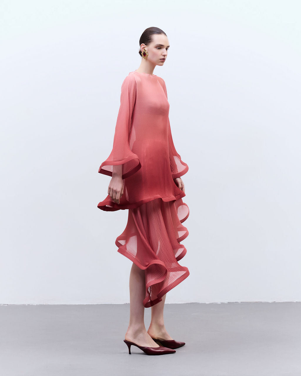 saia assimétrica veggie degradê terracota