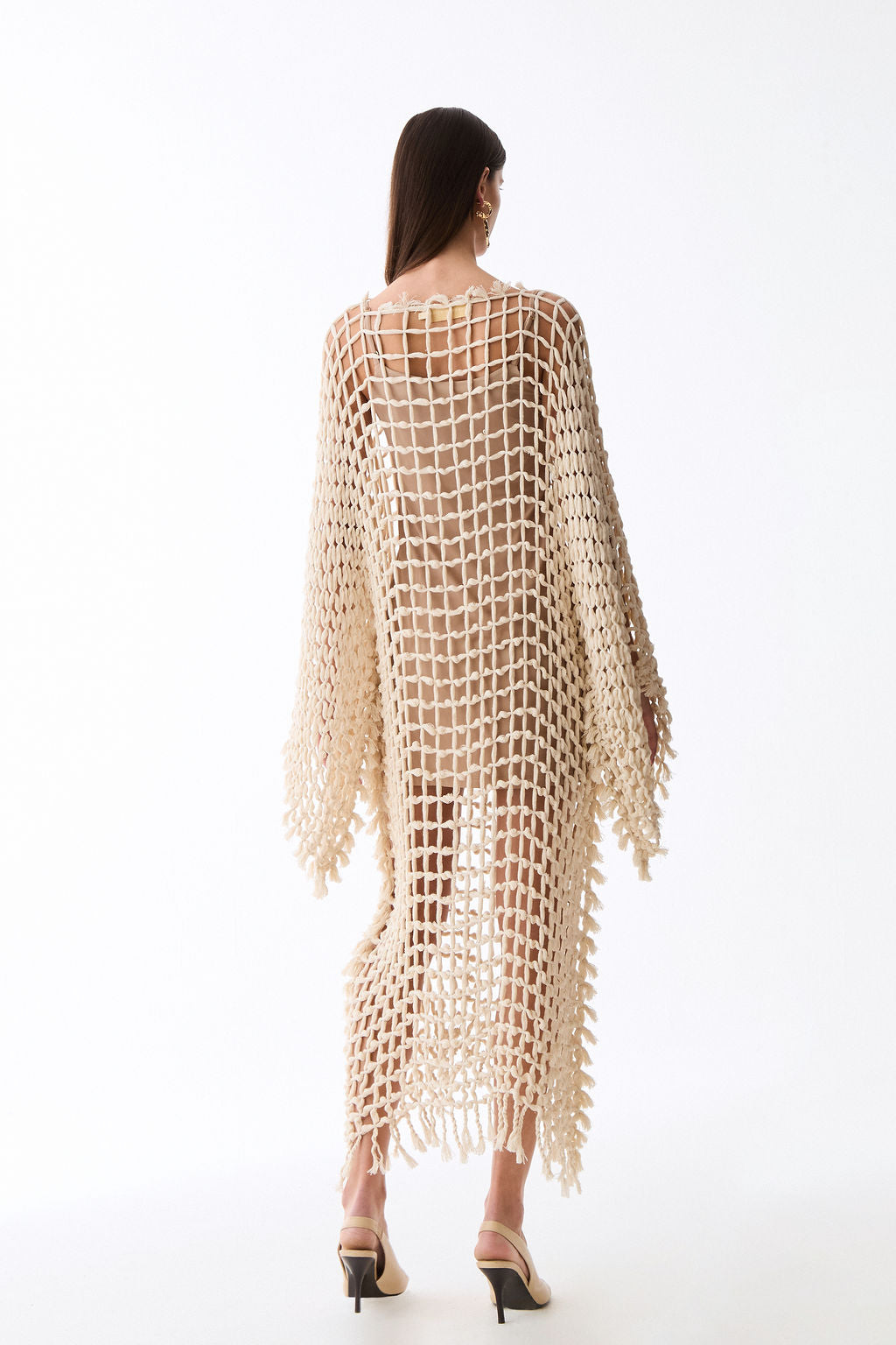 túnica macramê off white