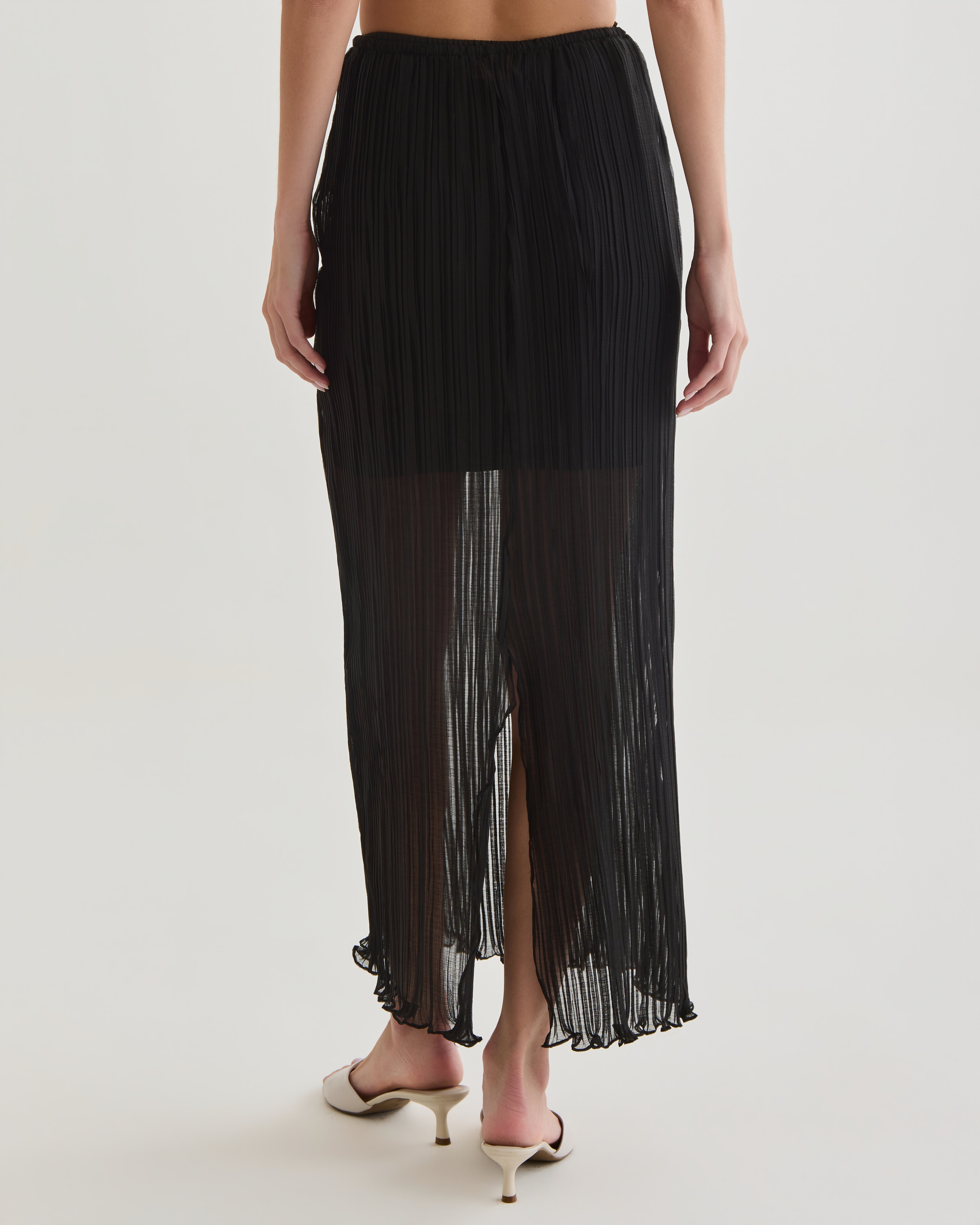 saia midi flower preto