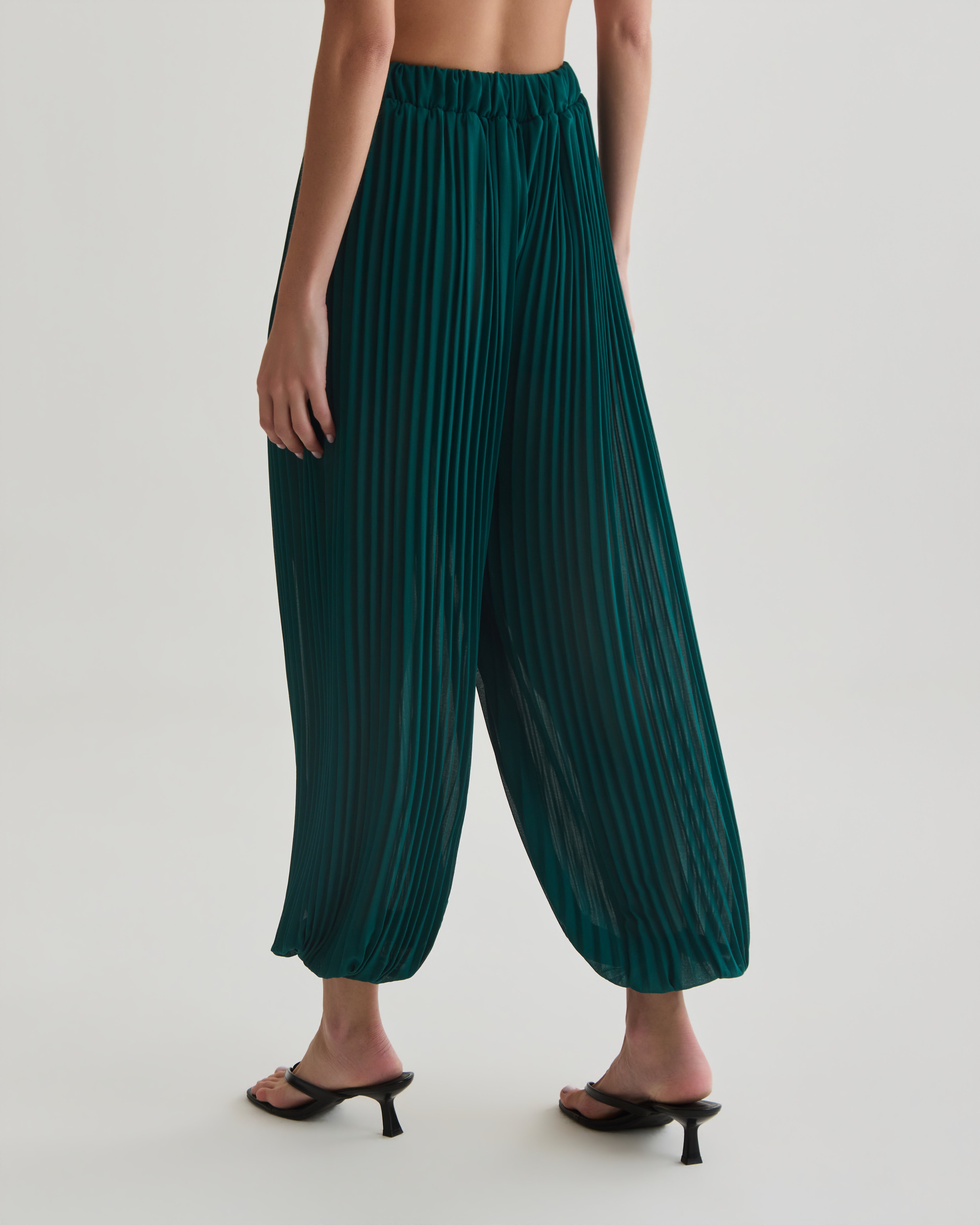calça pleats verde campo