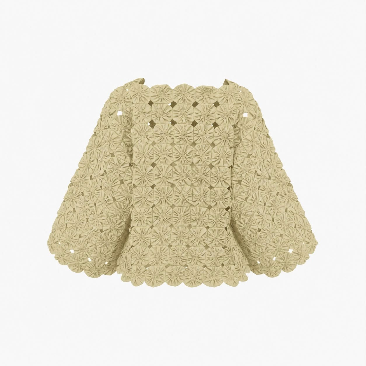 blusa fuxico creme