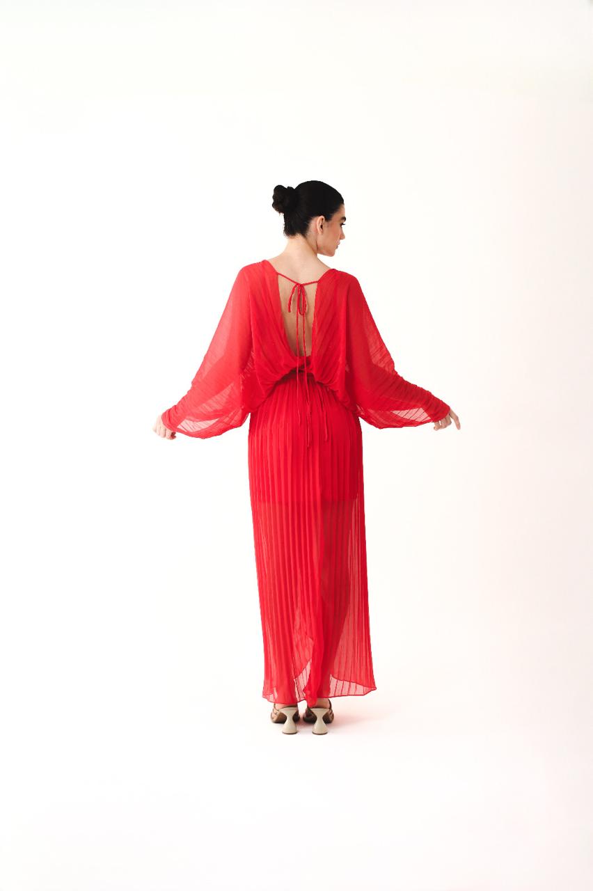 long sleeve pleats bodysuit