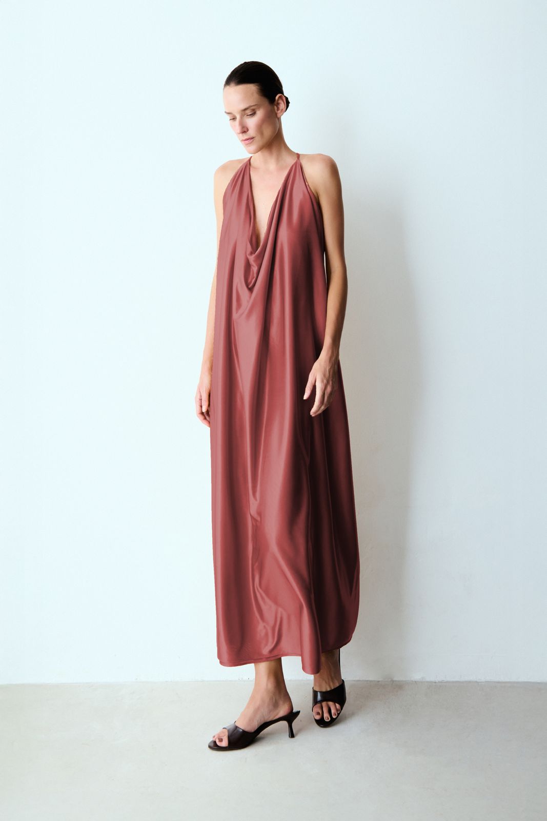 vestido alga terracota