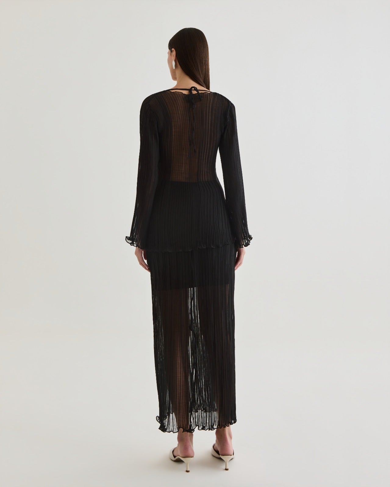 saia midi flower preto