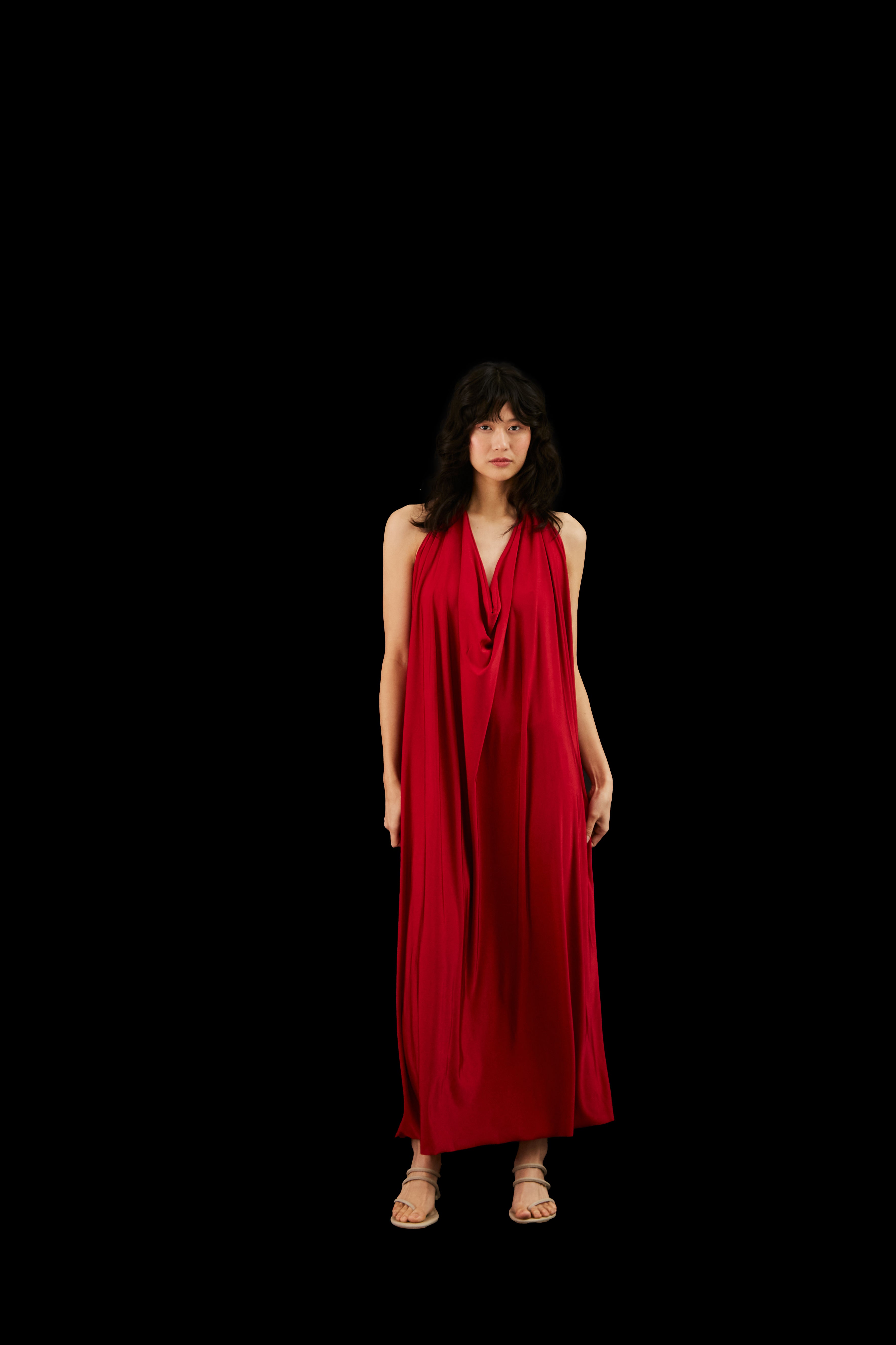 vestido alga vermelho