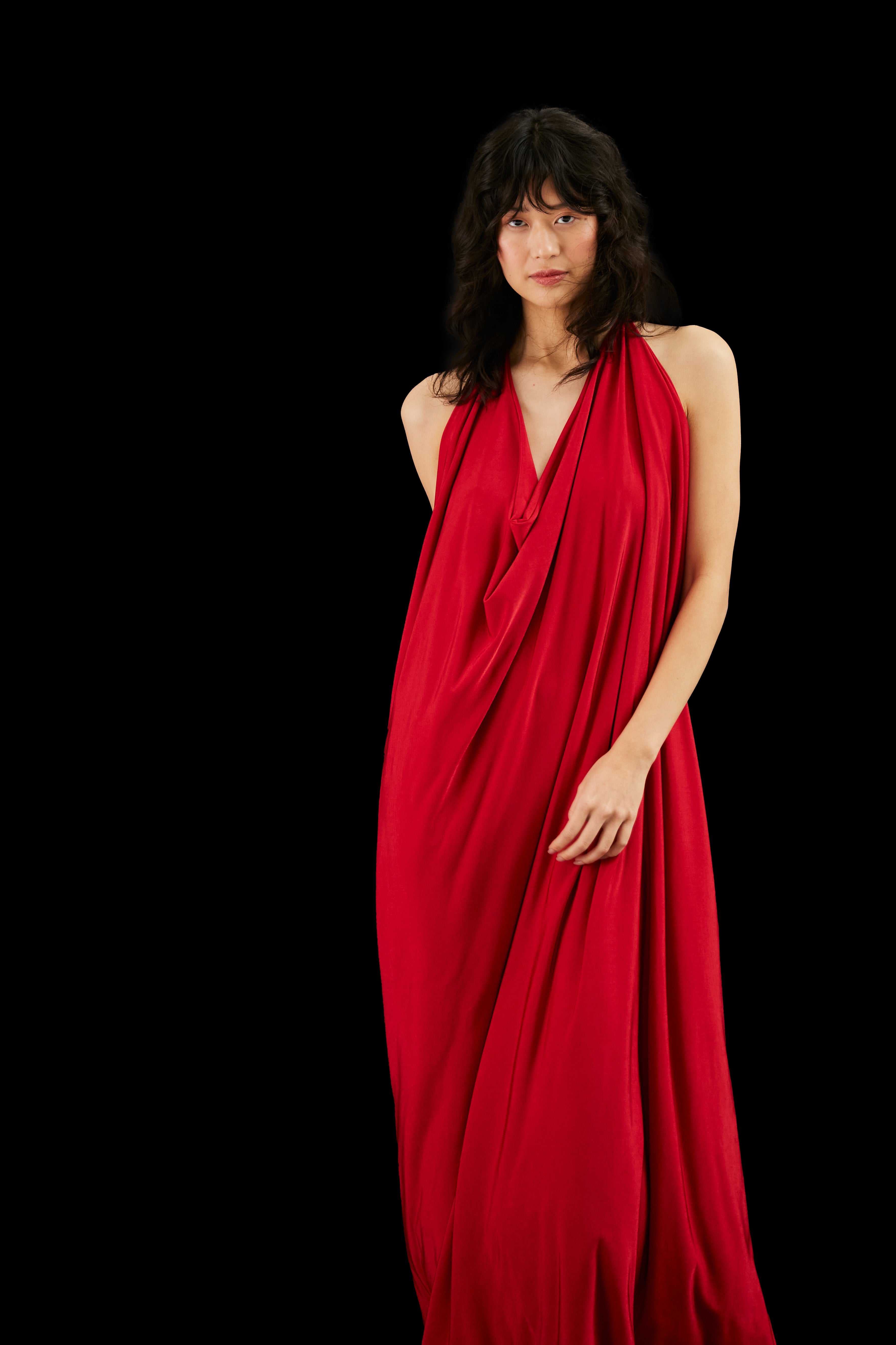 vestido alga vermelho