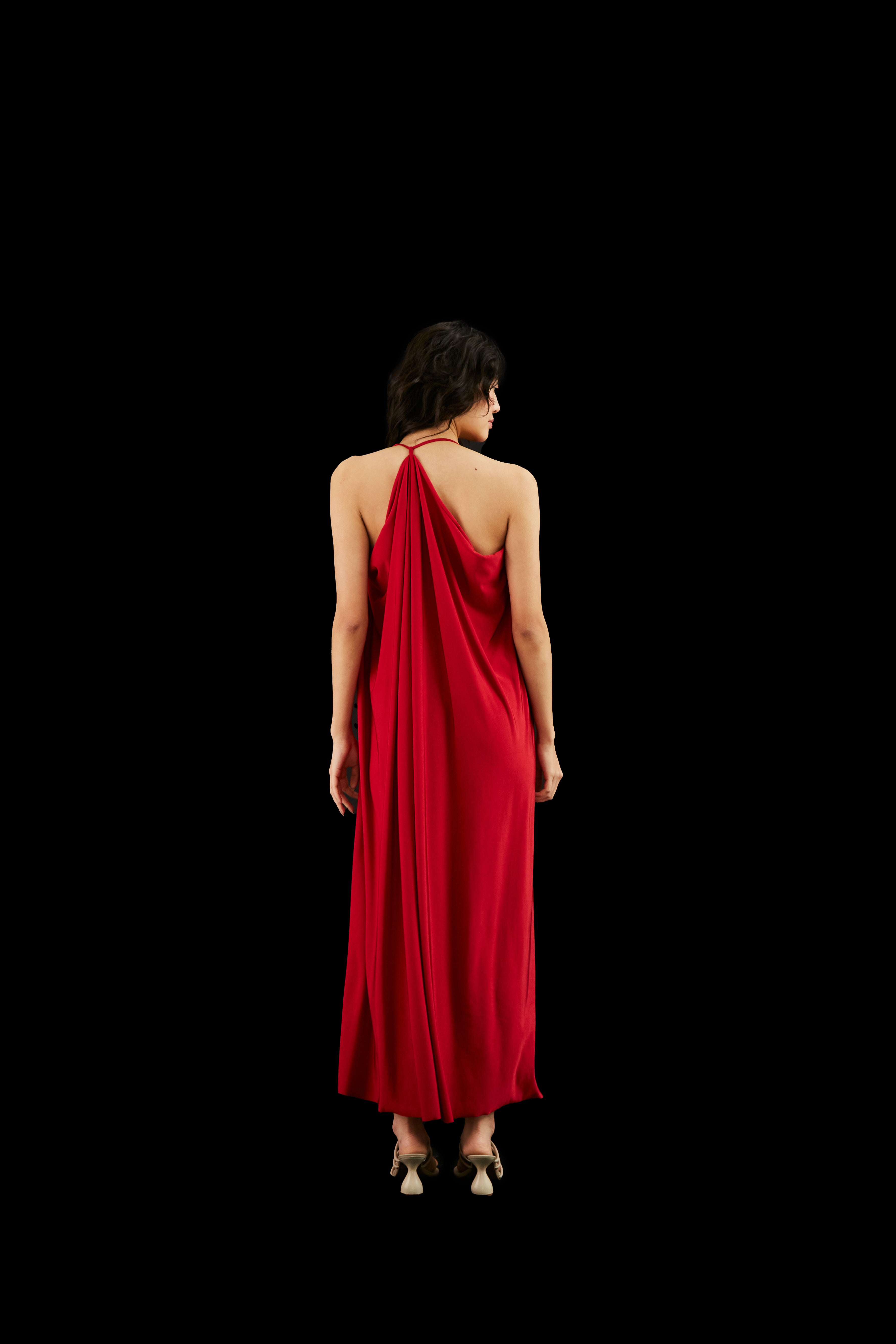 vestido alga vermelho
