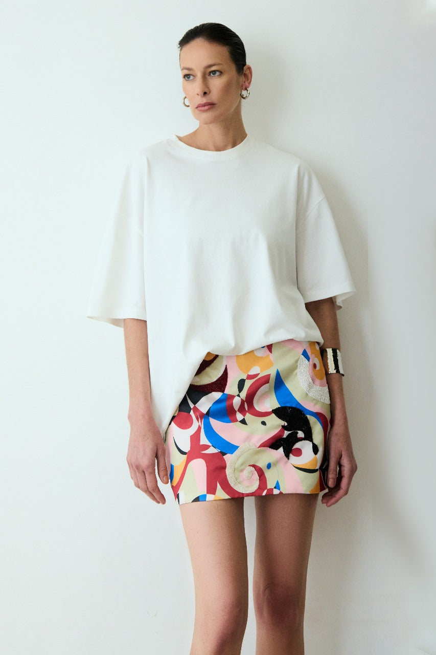 mini saia psicodélica