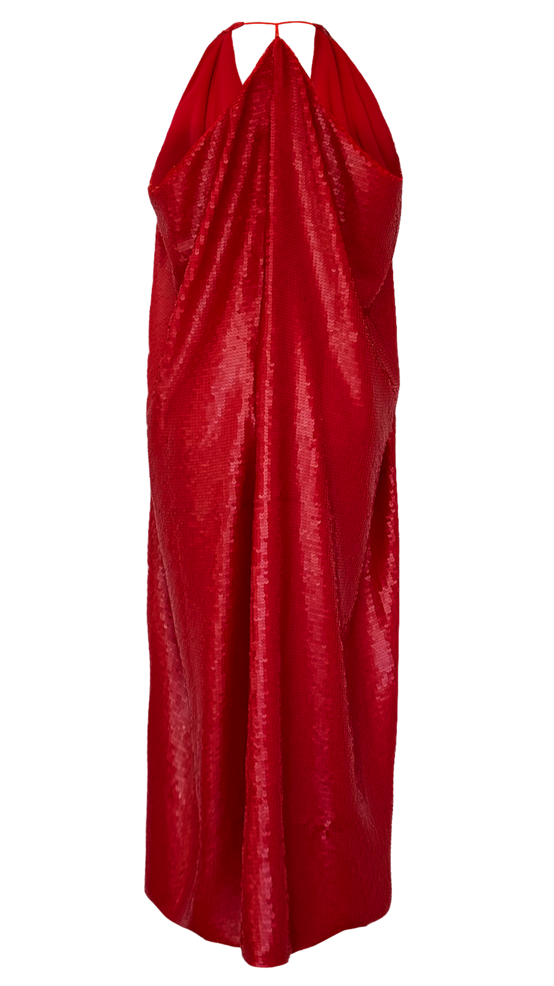 vestido alga paetê vermelho