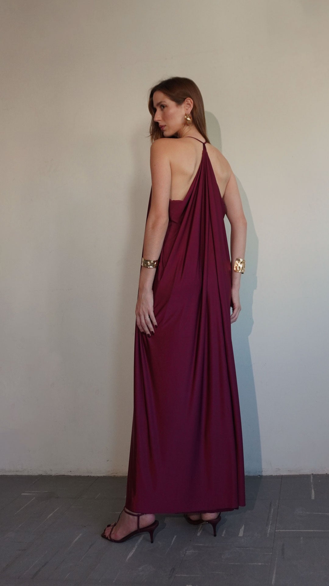 vestido alga marsala