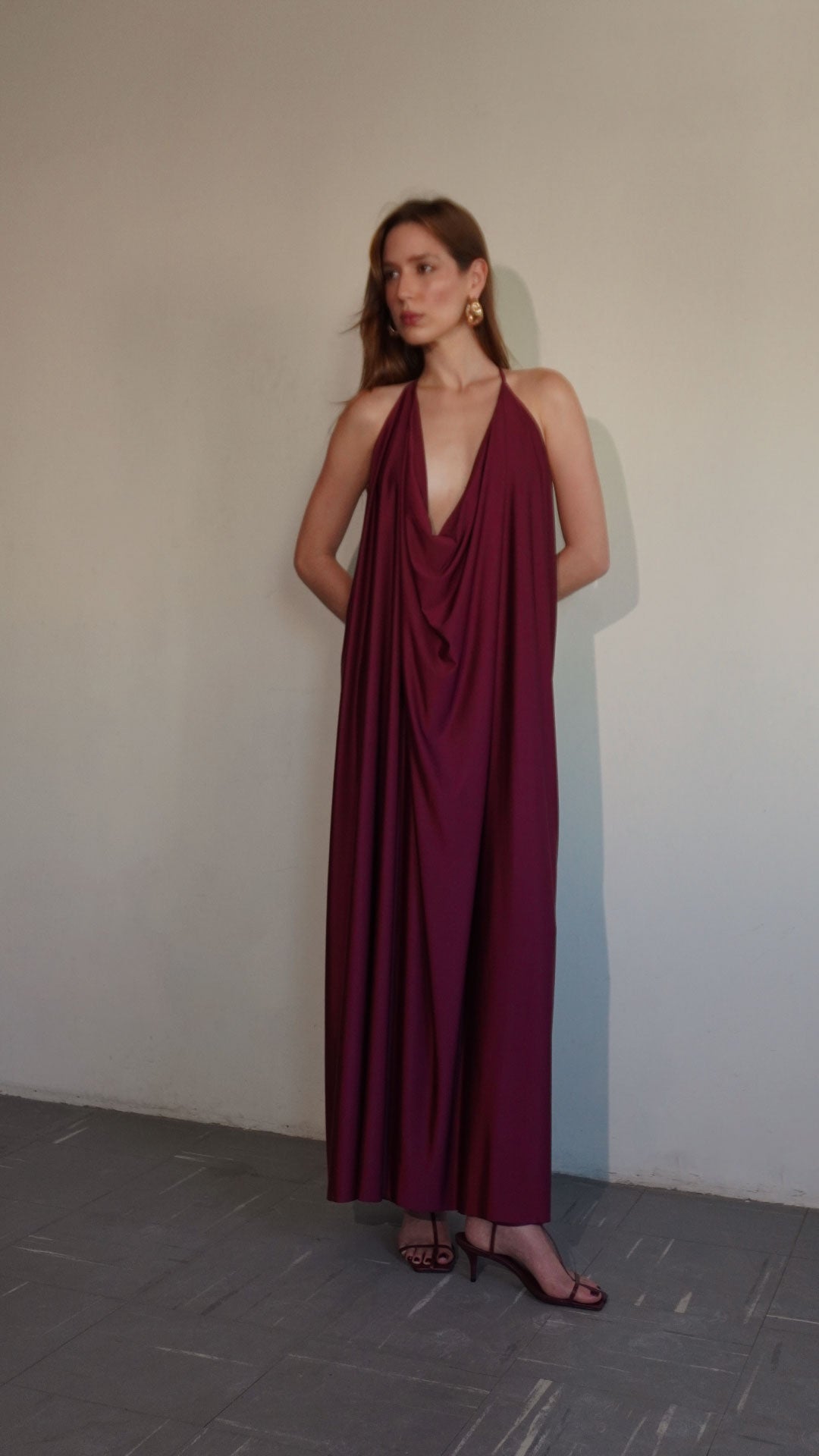 vestido alga marsala