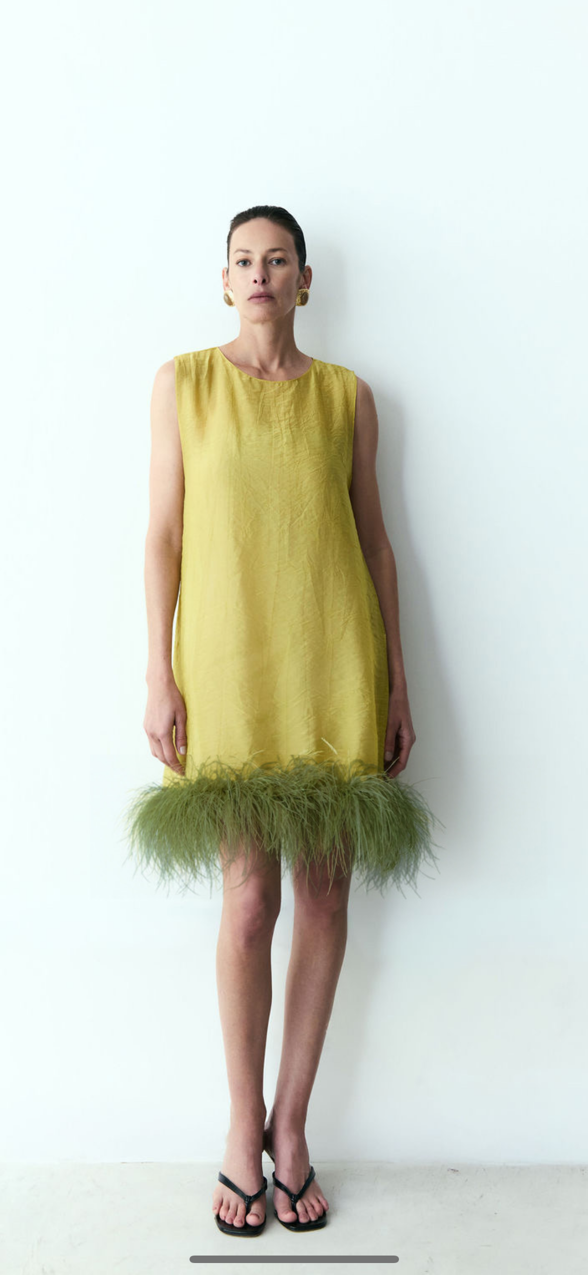 vestido mini feather verde