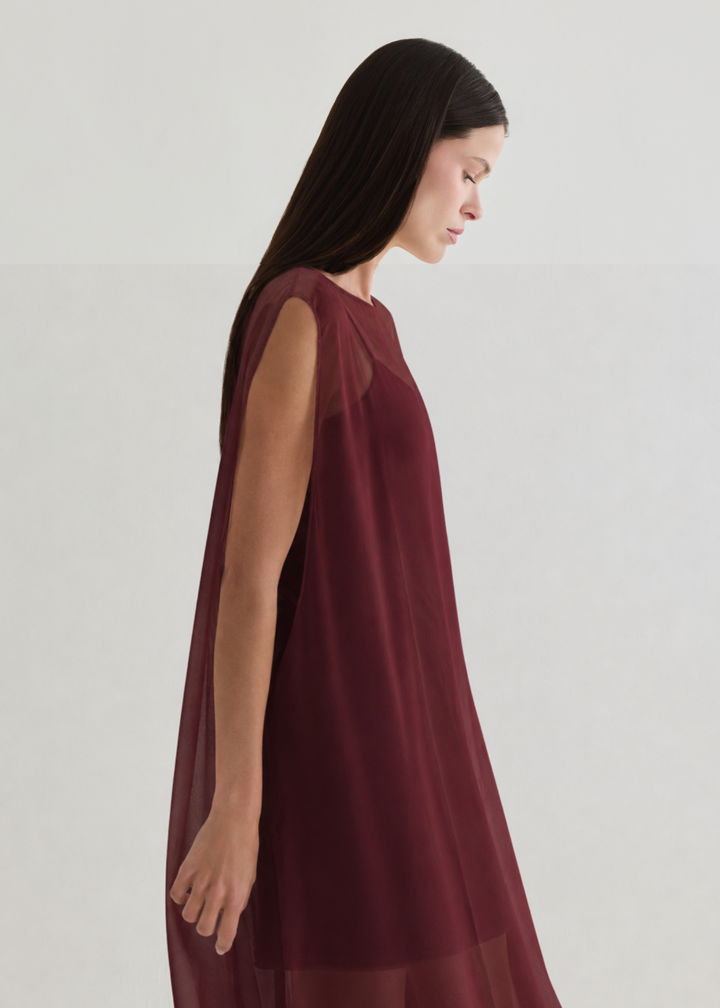 vestido basic cecilia marsala