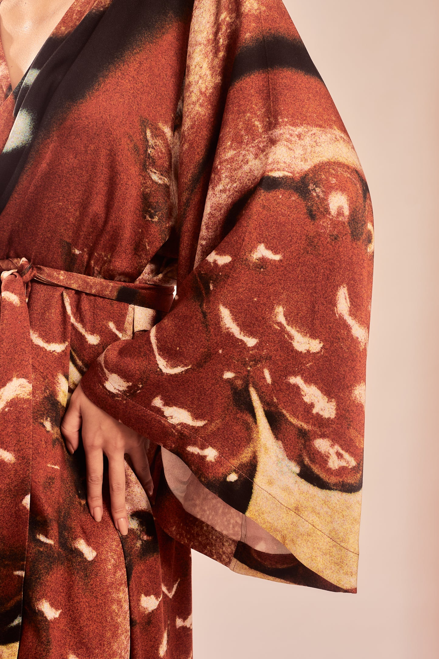 pomegranate print kimono