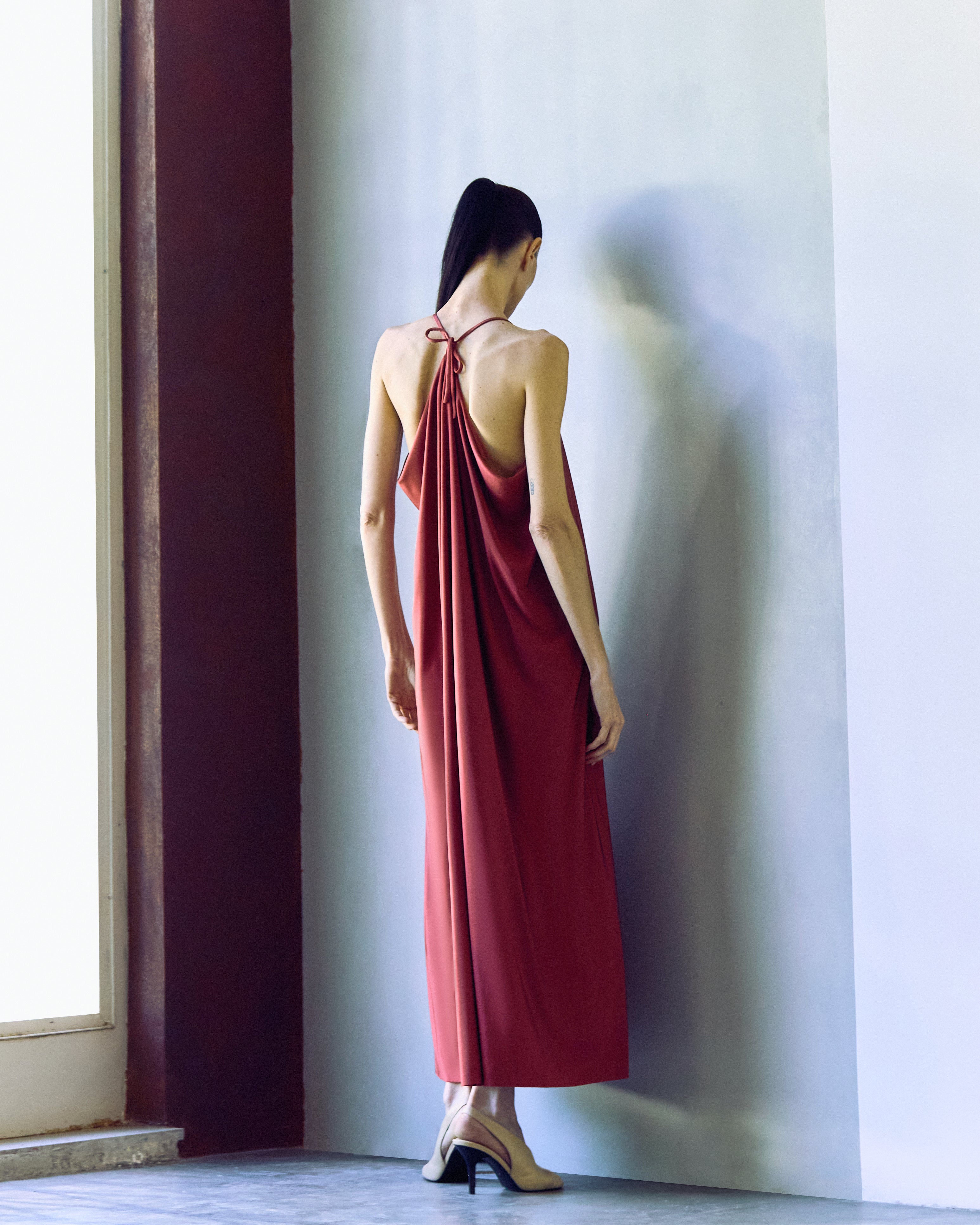 vestido alga terracota