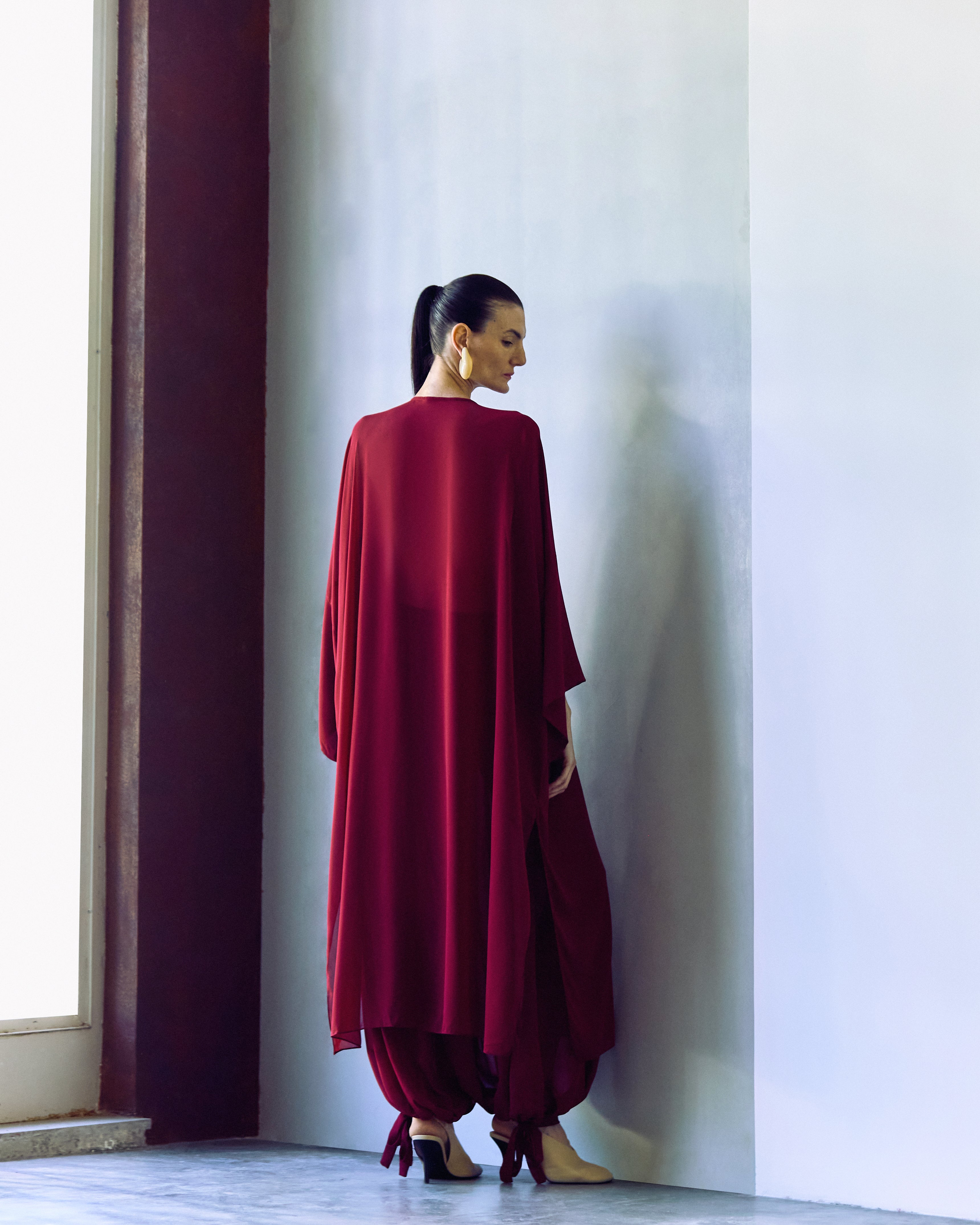 maxi kimono marsala