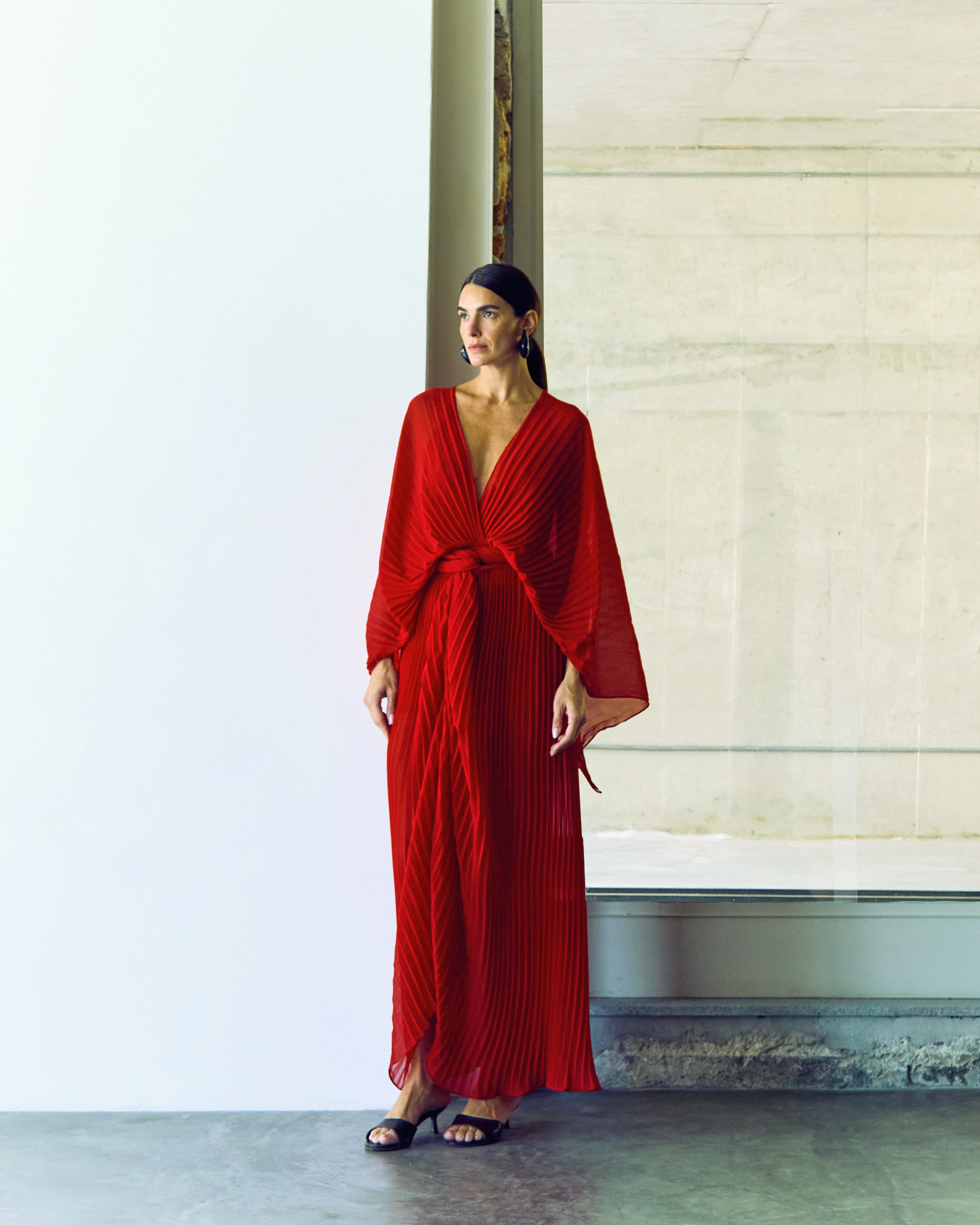 panneau pleats vermelho