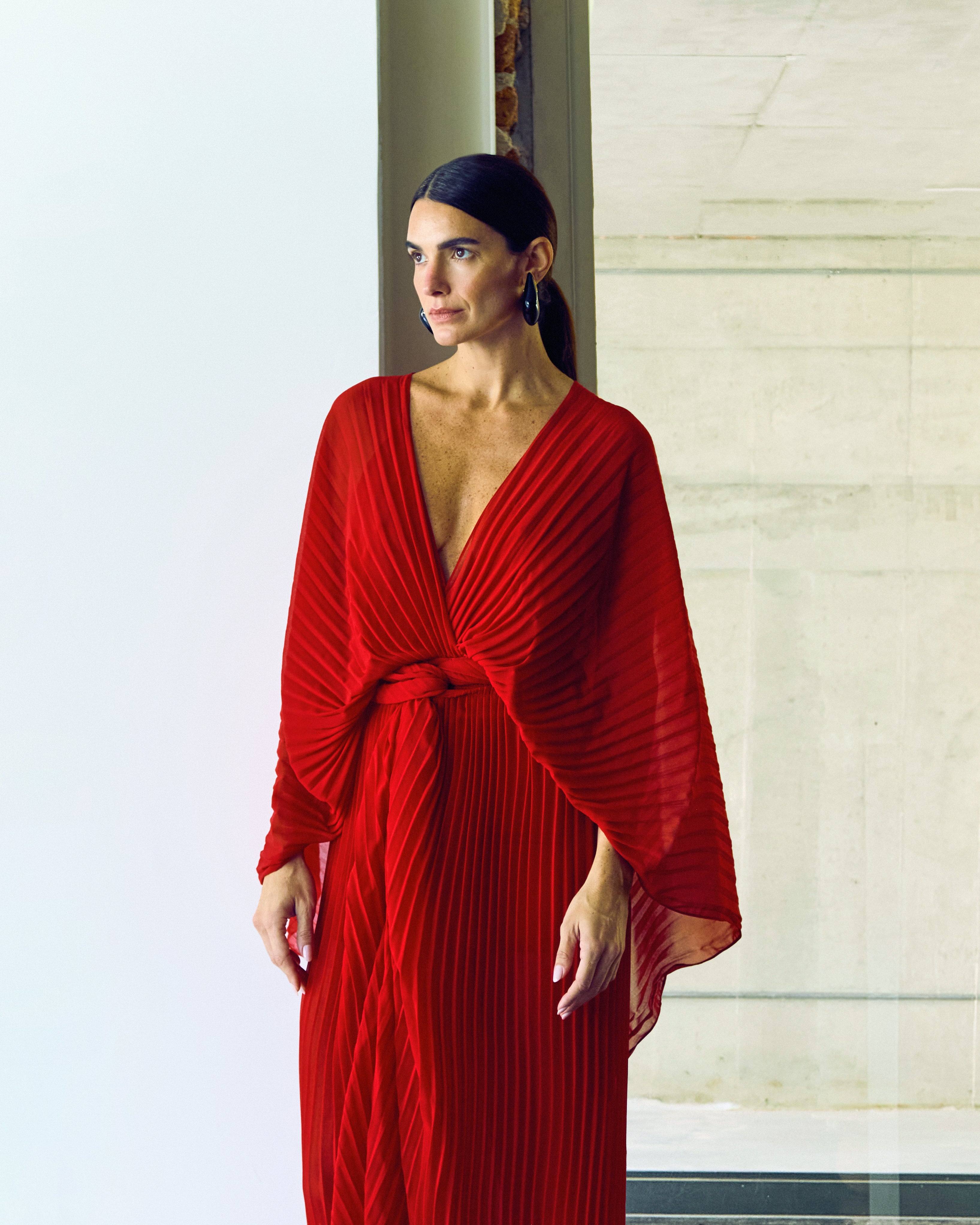 panneau pleats vermelho