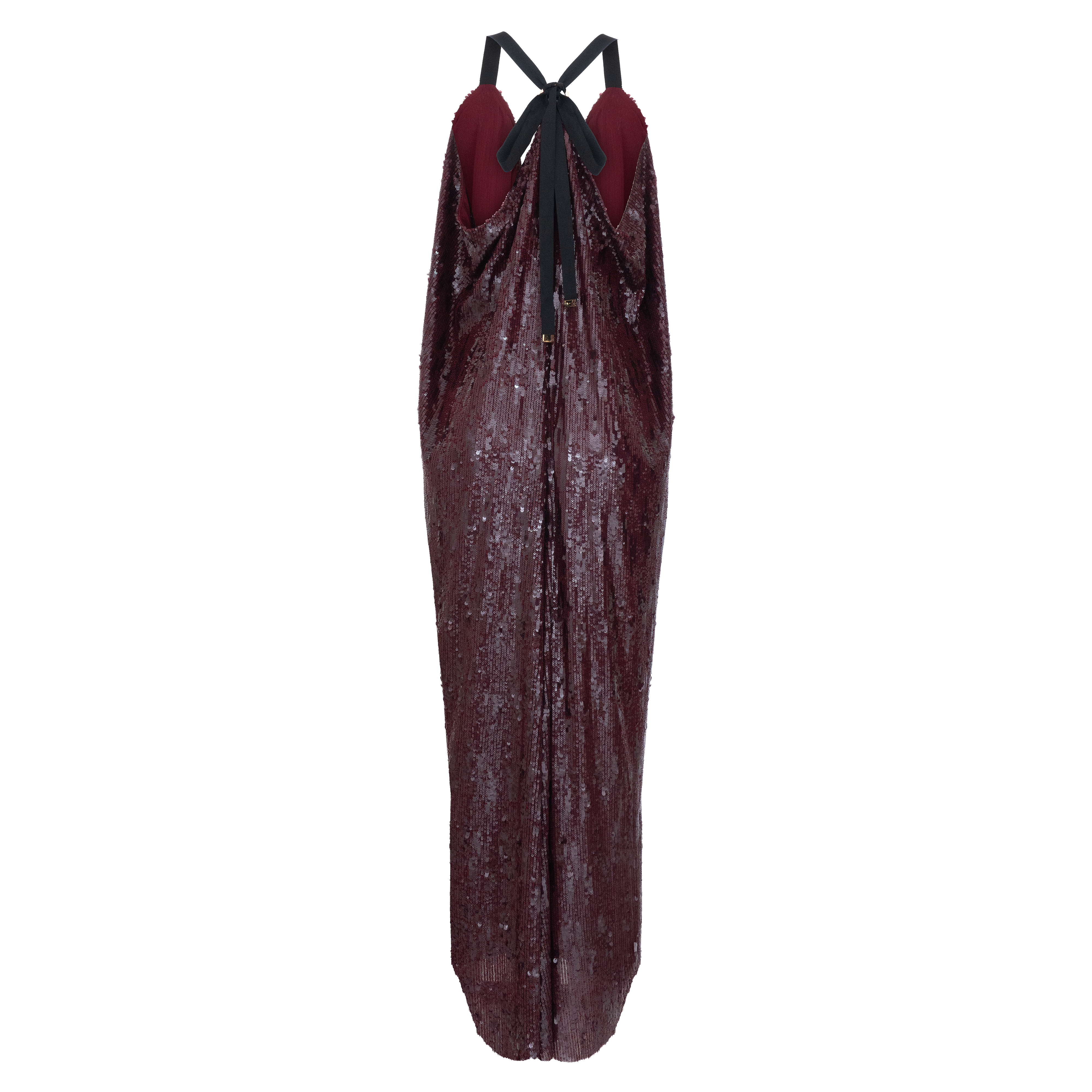 vestido alga paetê marsala