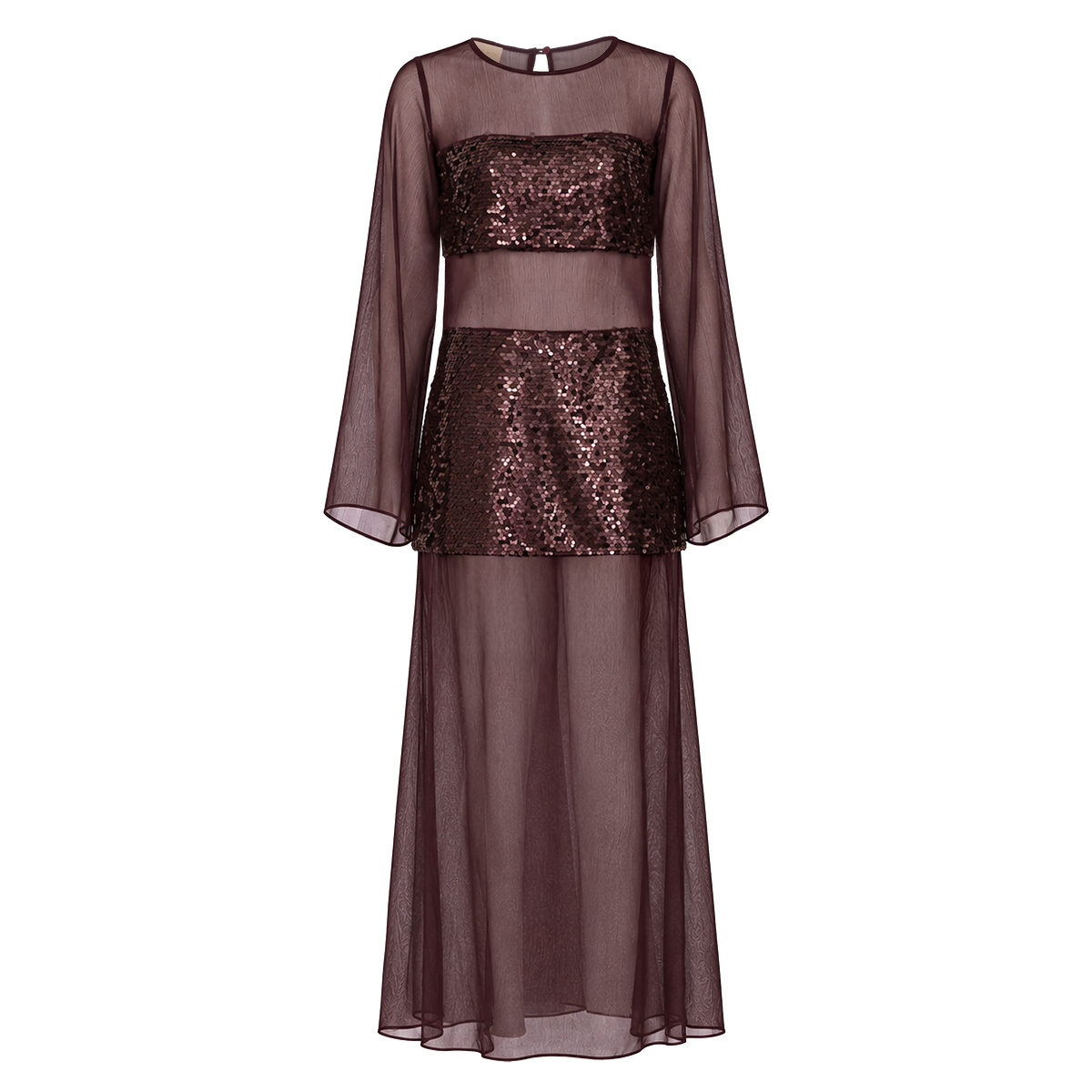 vestido recortes paetê
