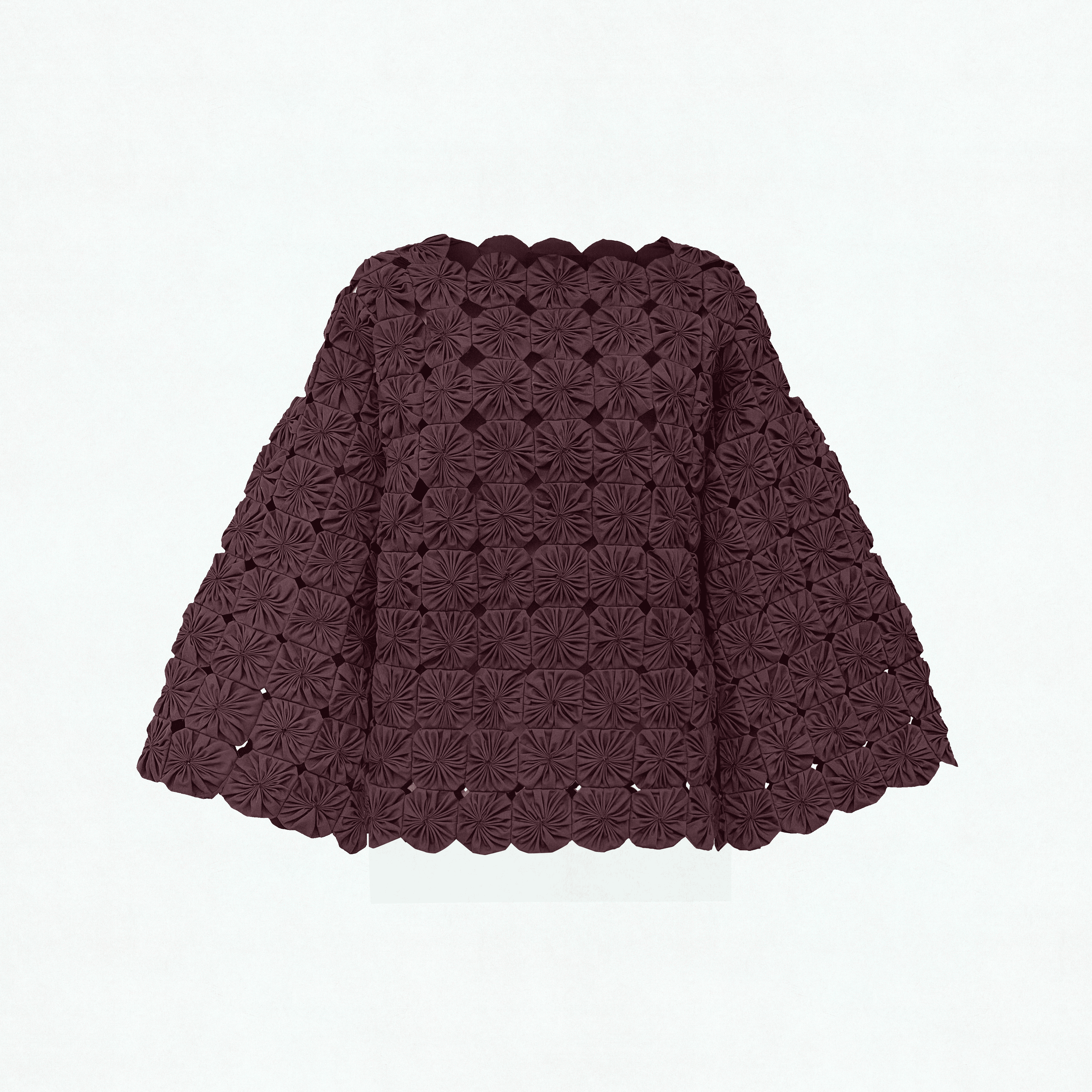 blusa fuxico marrom