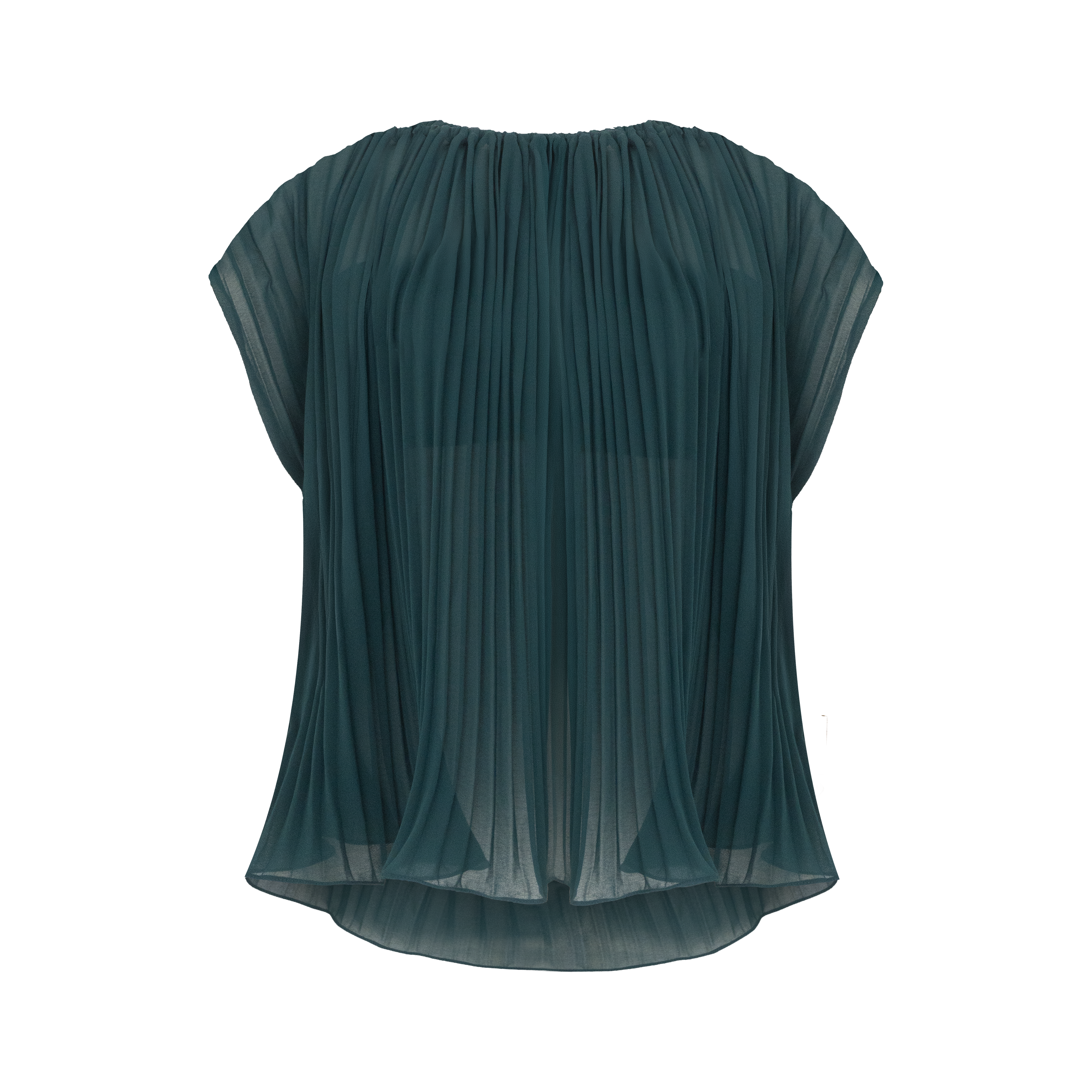 blusa sem mangas pleats verde campo