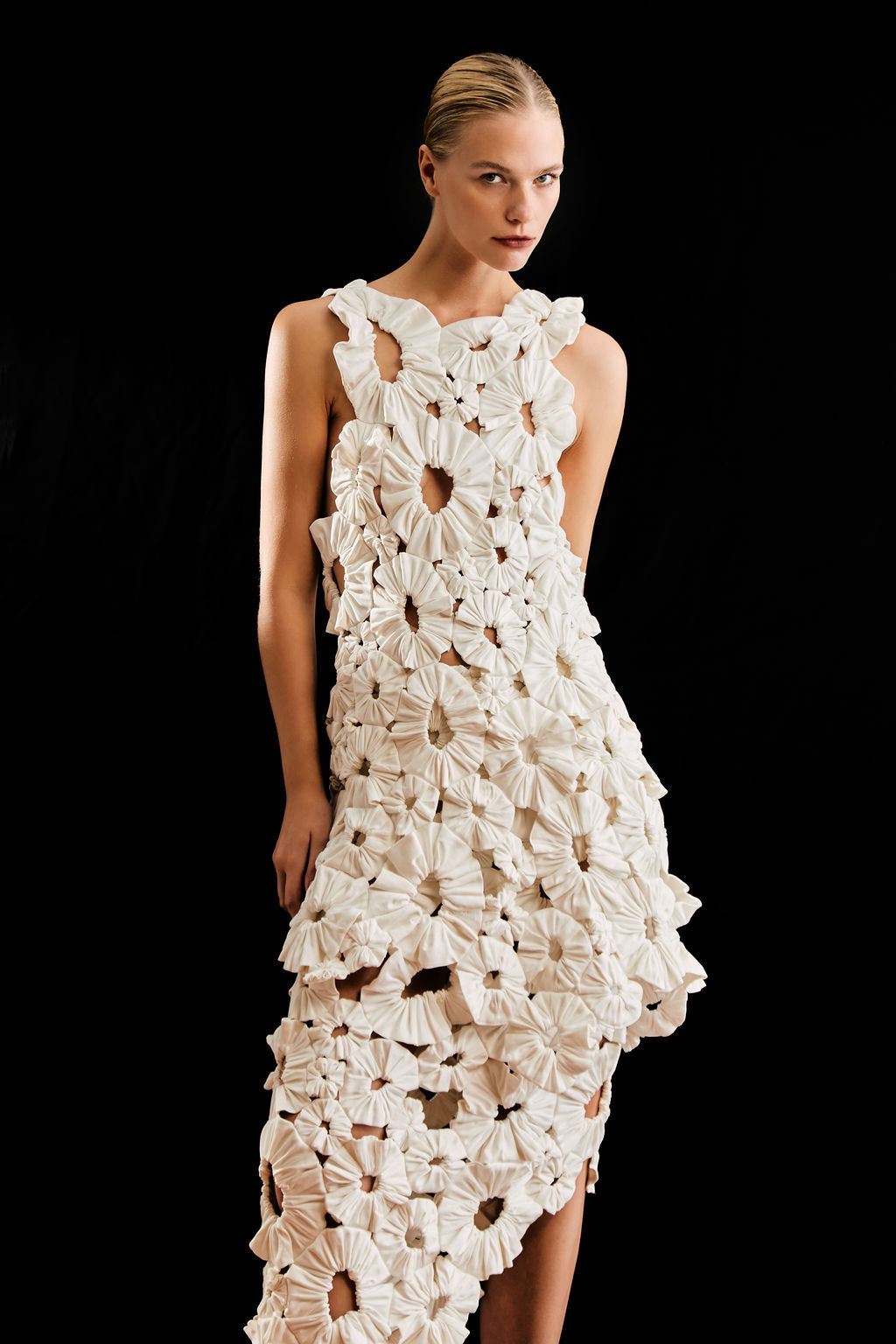 openwork yo-yo dress