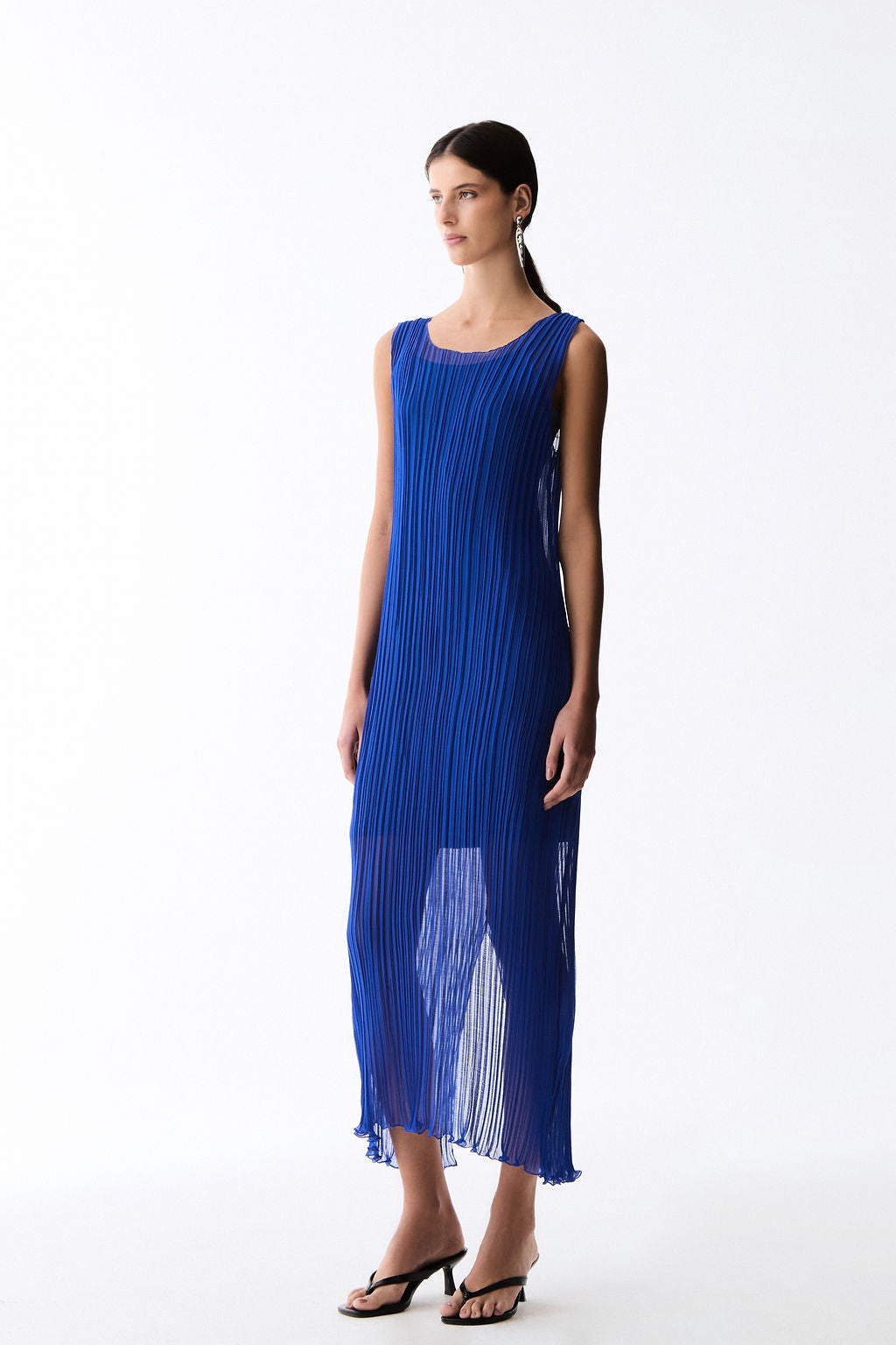 vestido midi flower azul