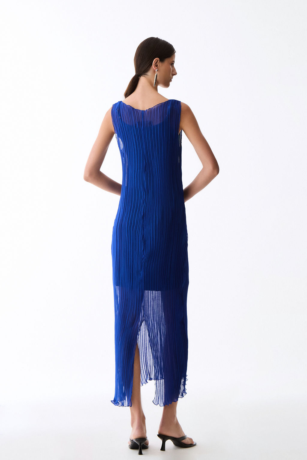 vestido midi flower azul