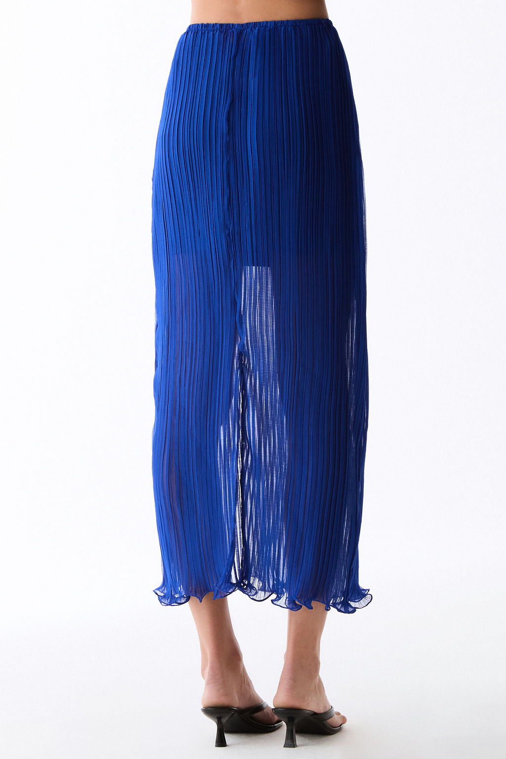 saia midi flower azul