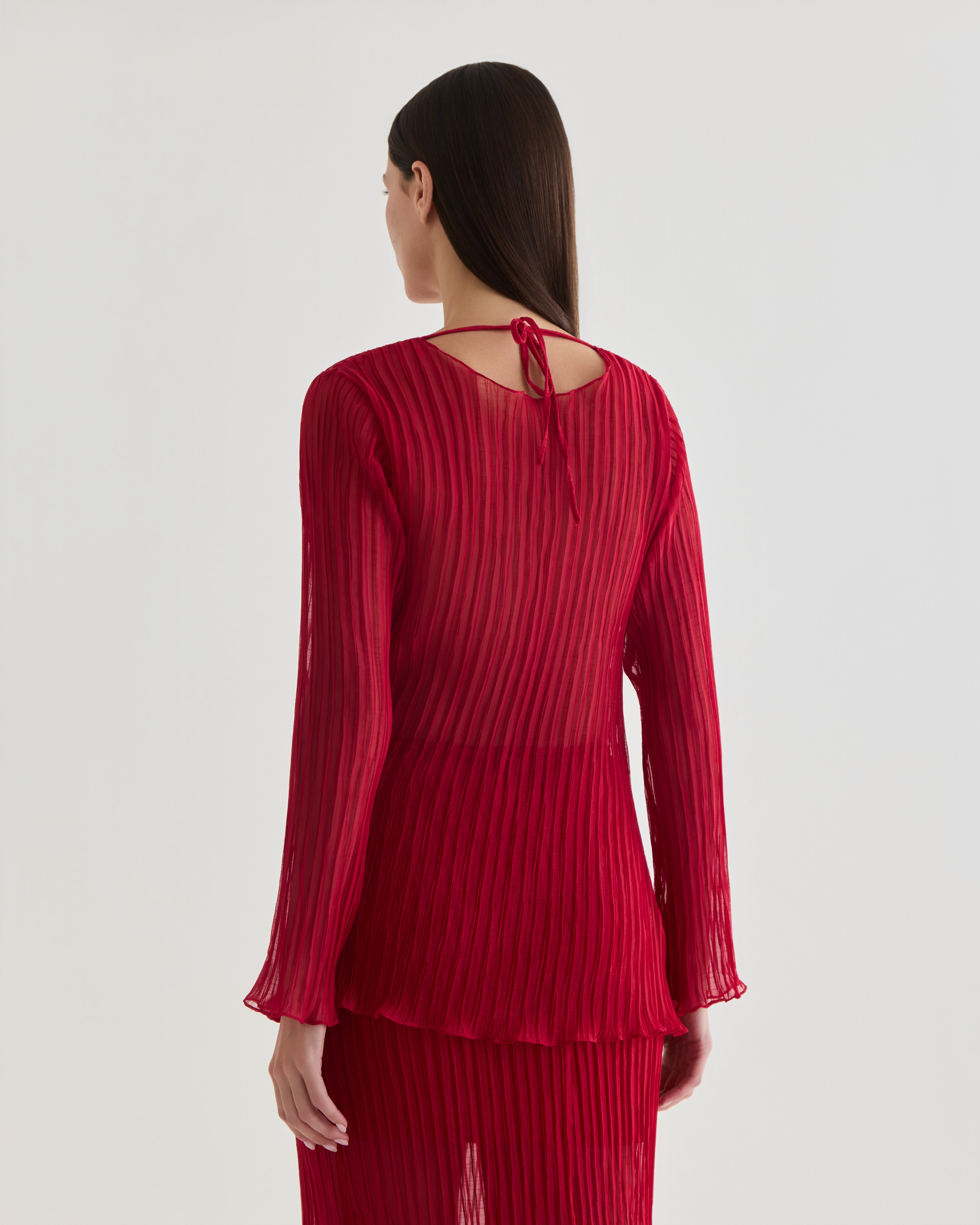 blusa manga longa flower vermelho