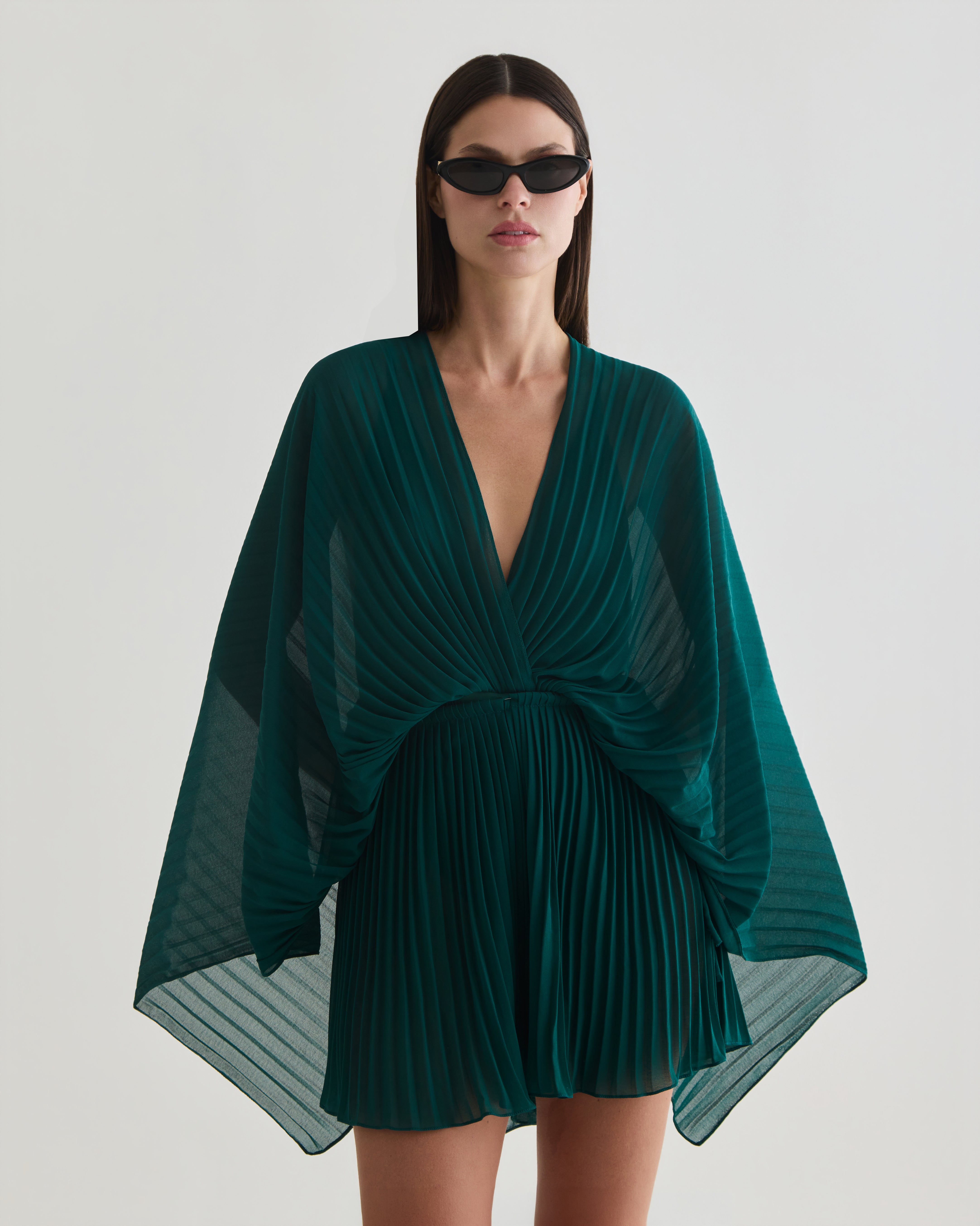 short pleats frevo verde campo