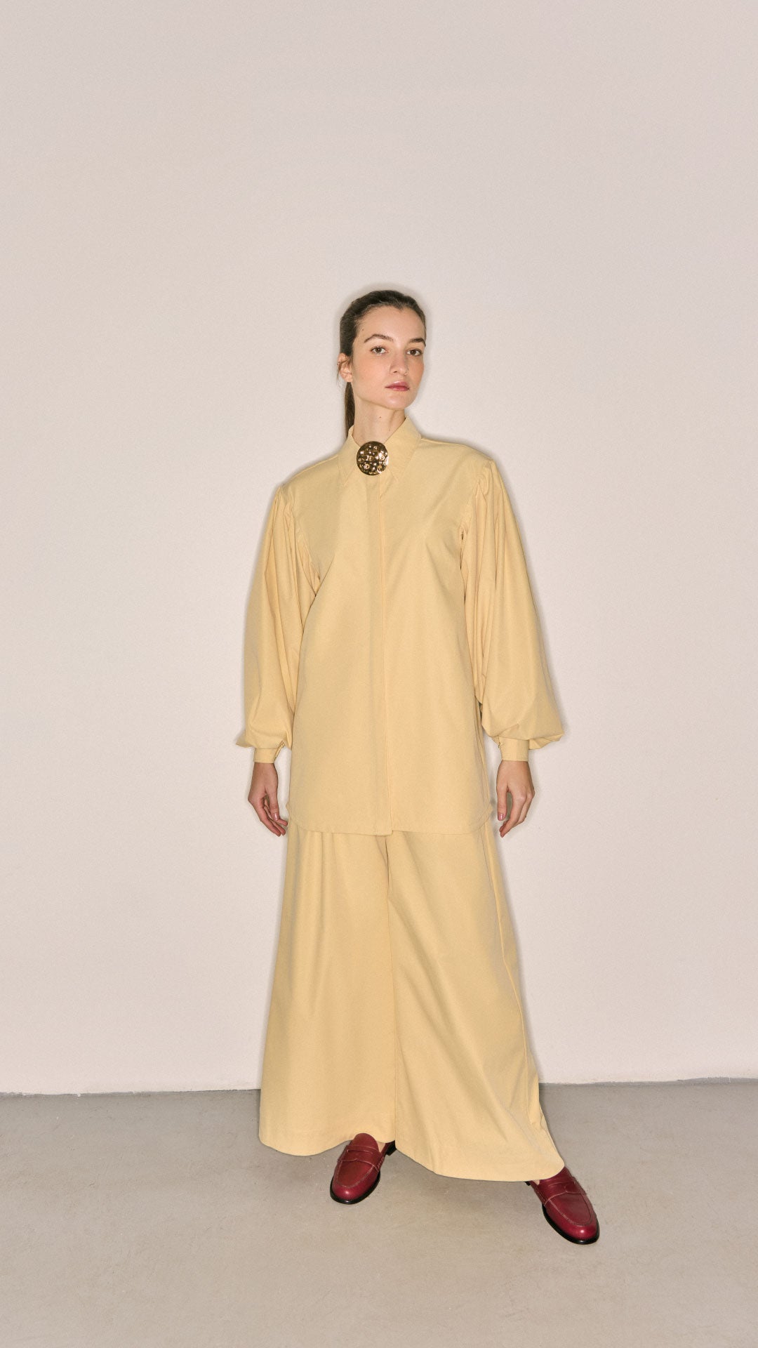 long sleeve pleated shirt - assaré