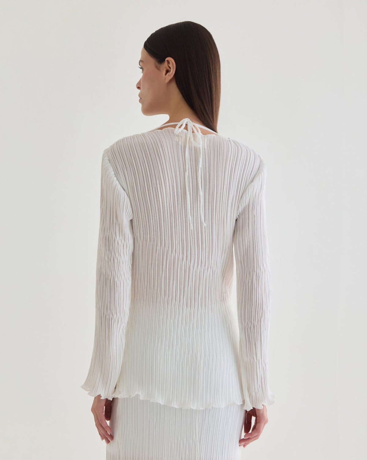 blusa manga longa flower off white