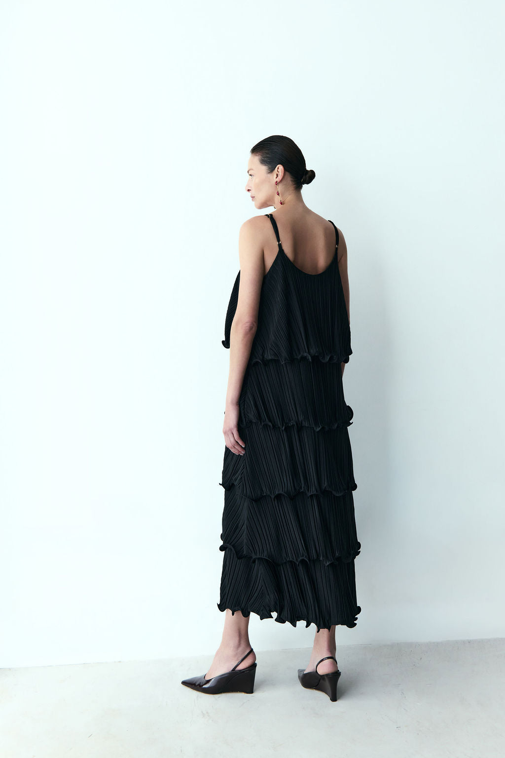 vestido camadas longuete
