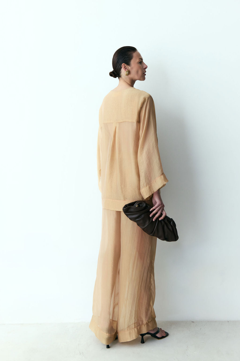 kimono organza bege