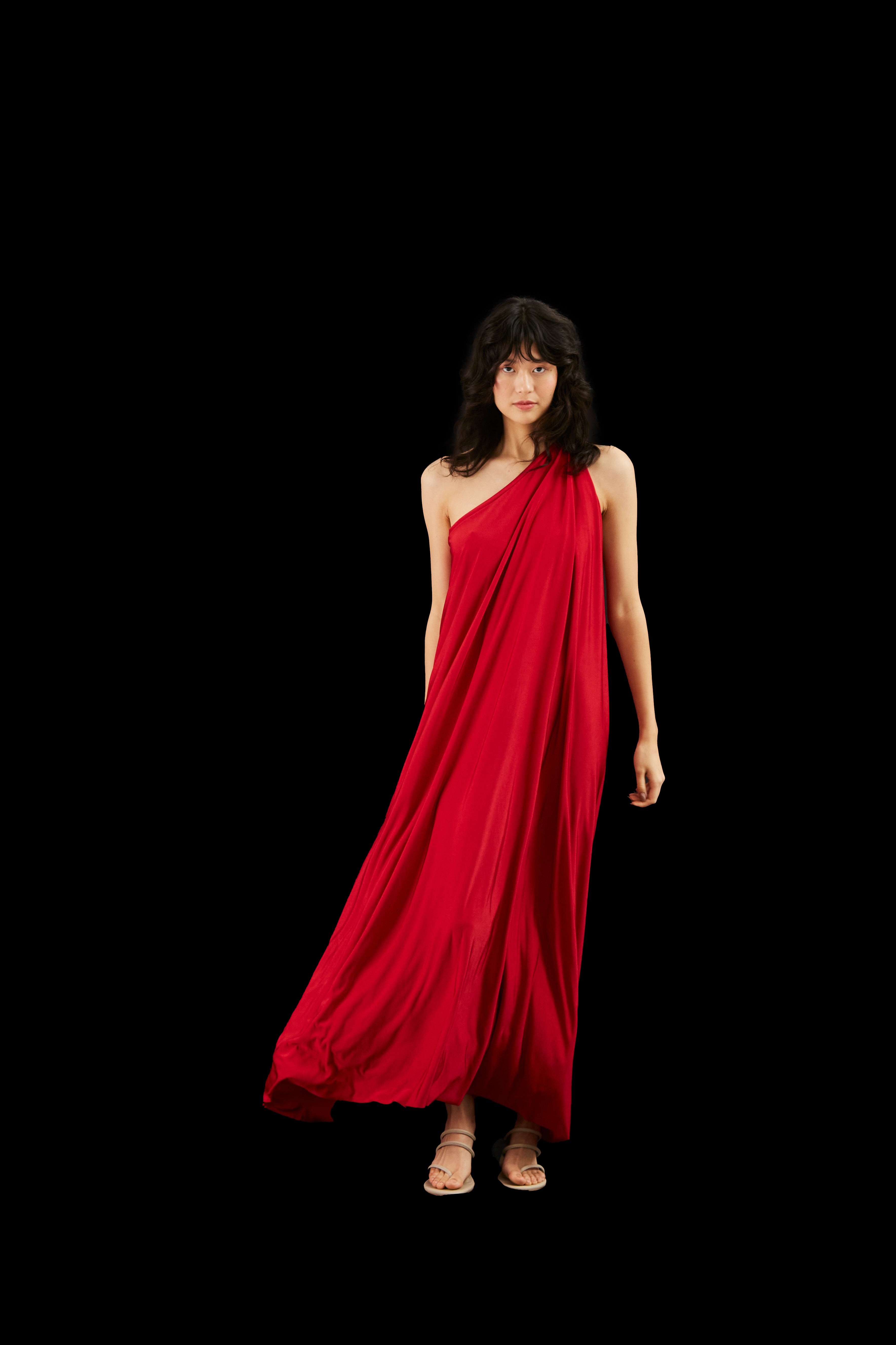 vestido alga vermelho